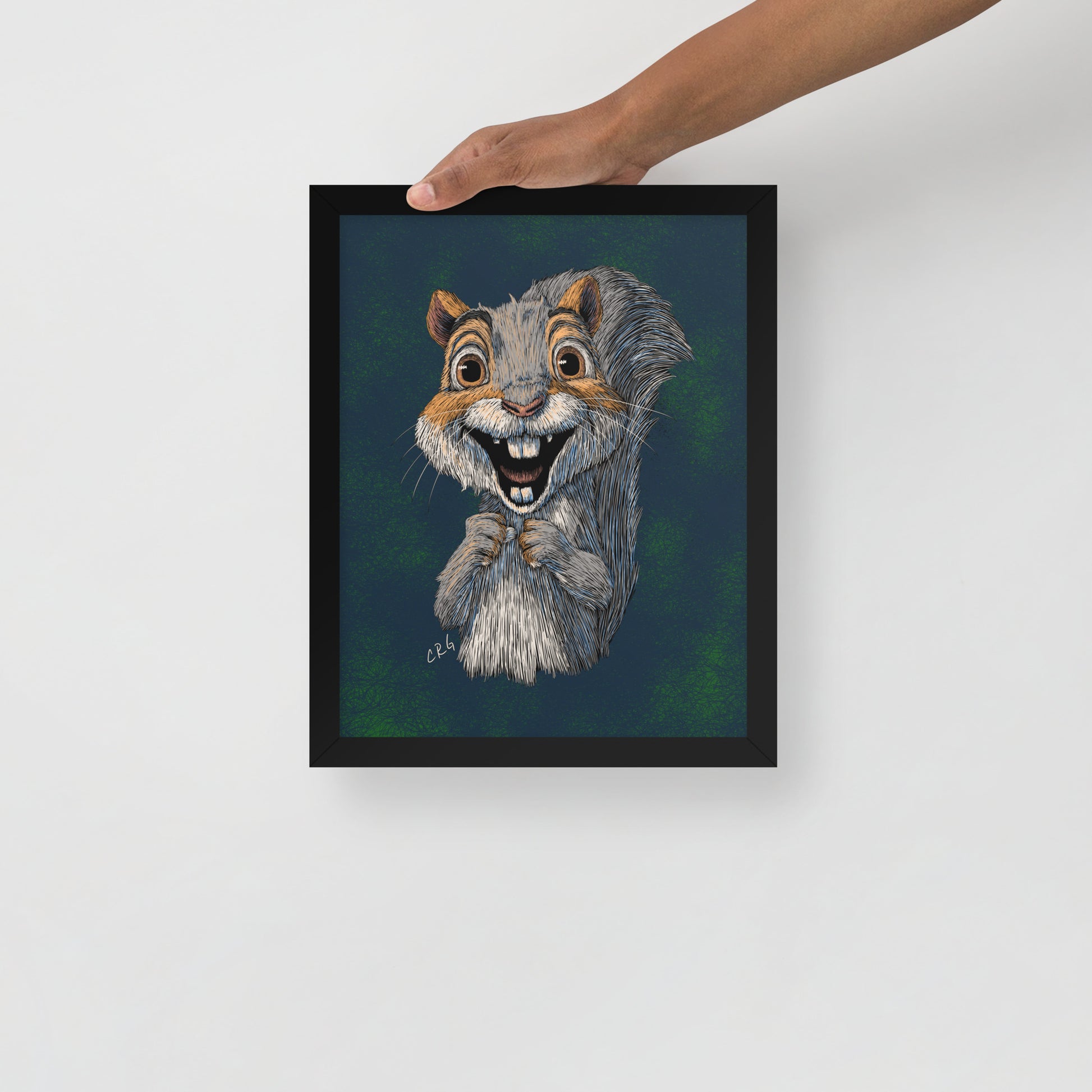 Happy Gray Squirrel Art Print