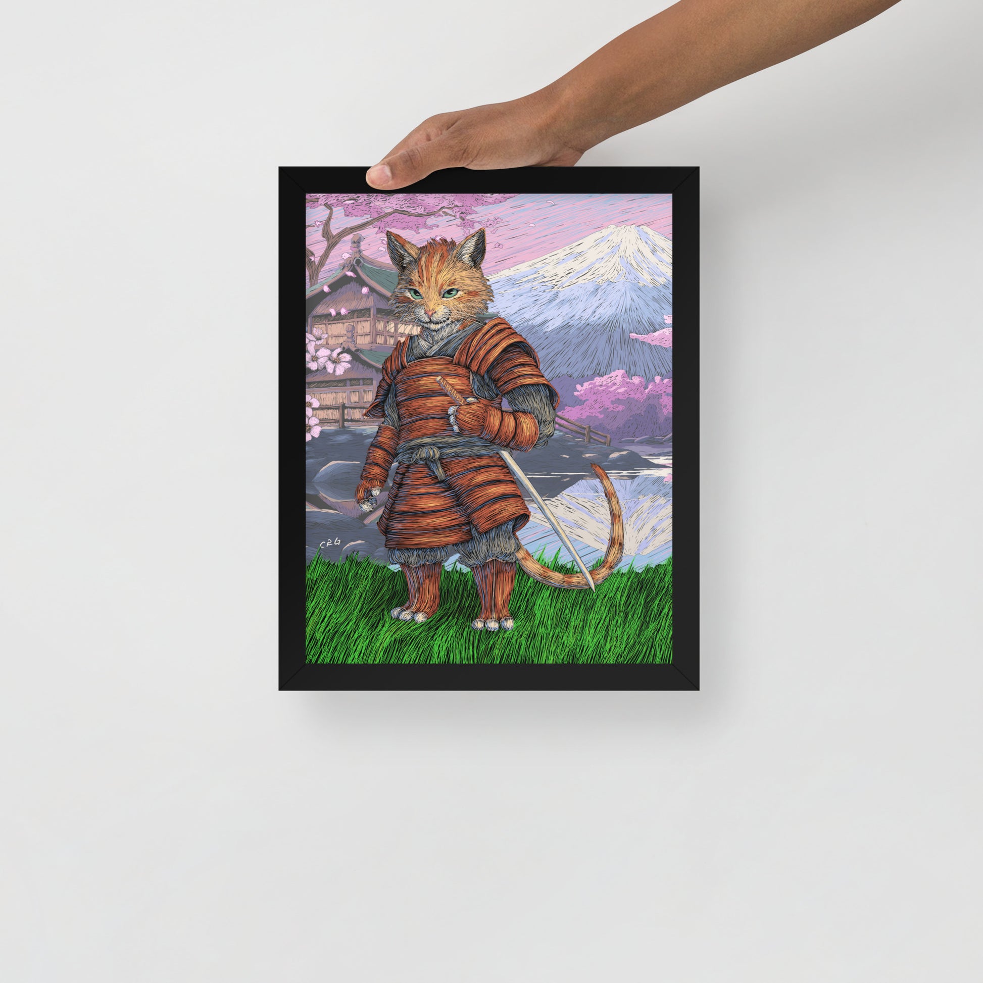 Cat Samurai Art Print