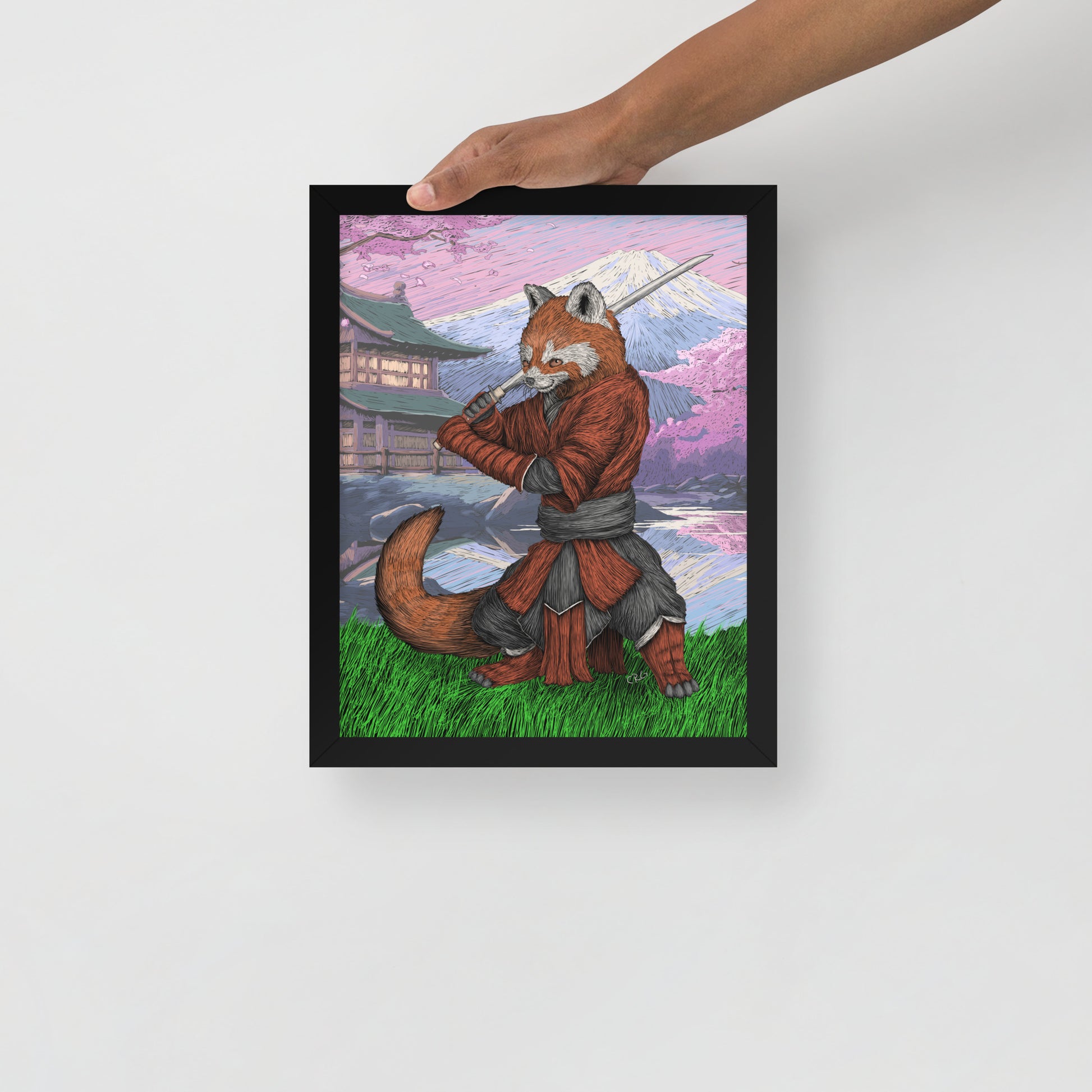 Red Panda Samurai Art Print