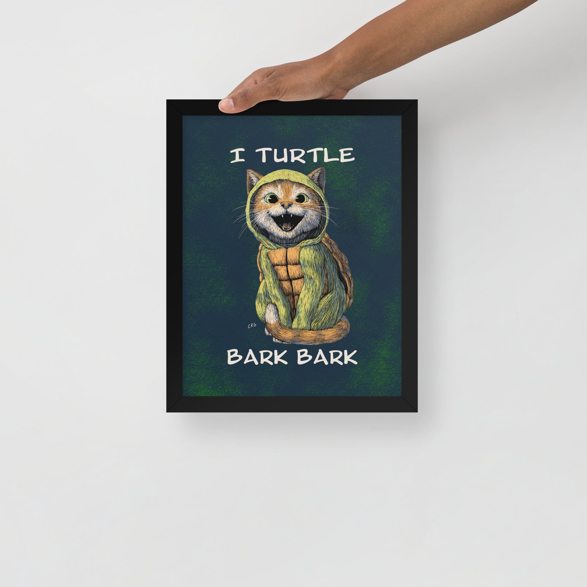 Cat Turtle, I Turtle Bark Bark Art Print