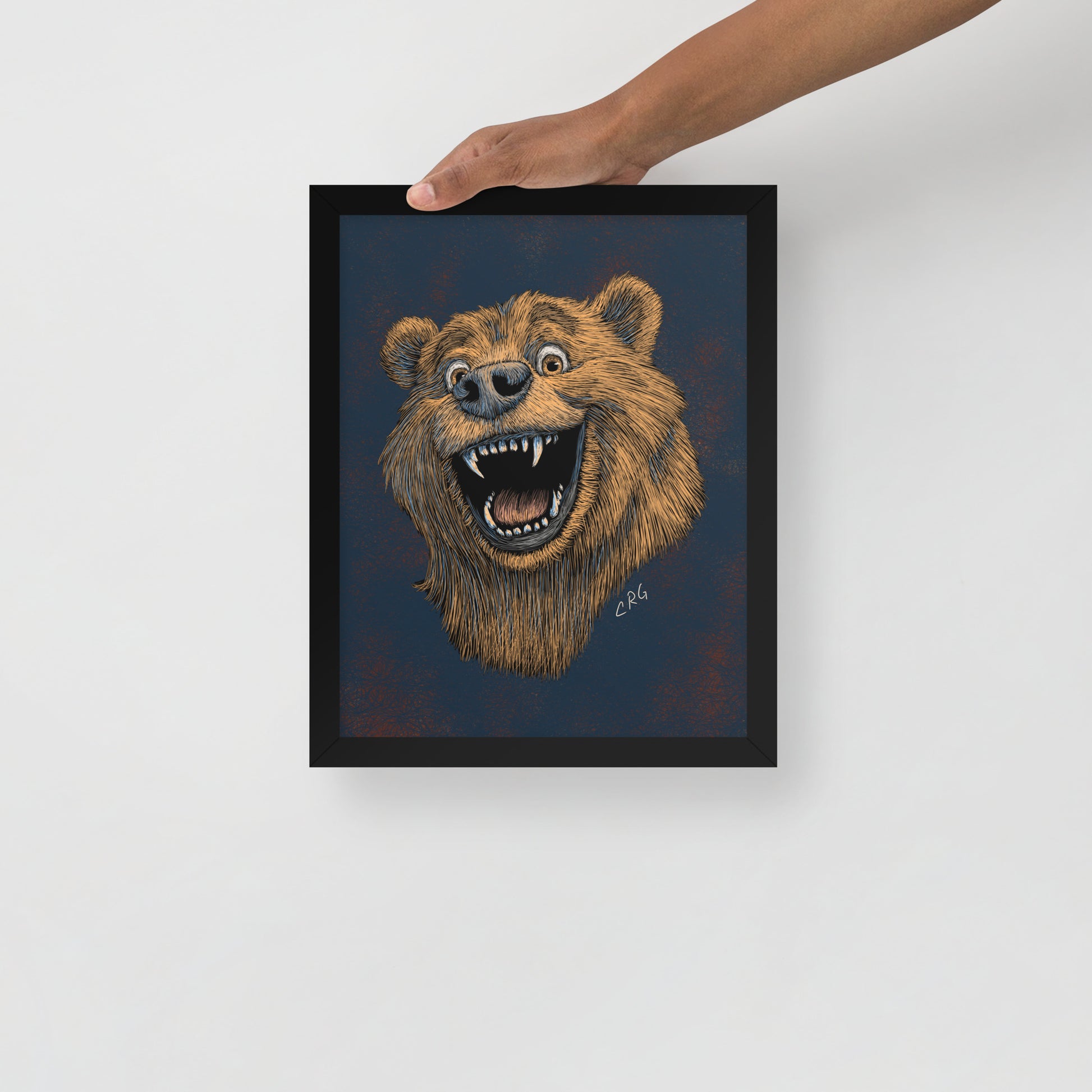 Happy Grizzly Bear Art Print