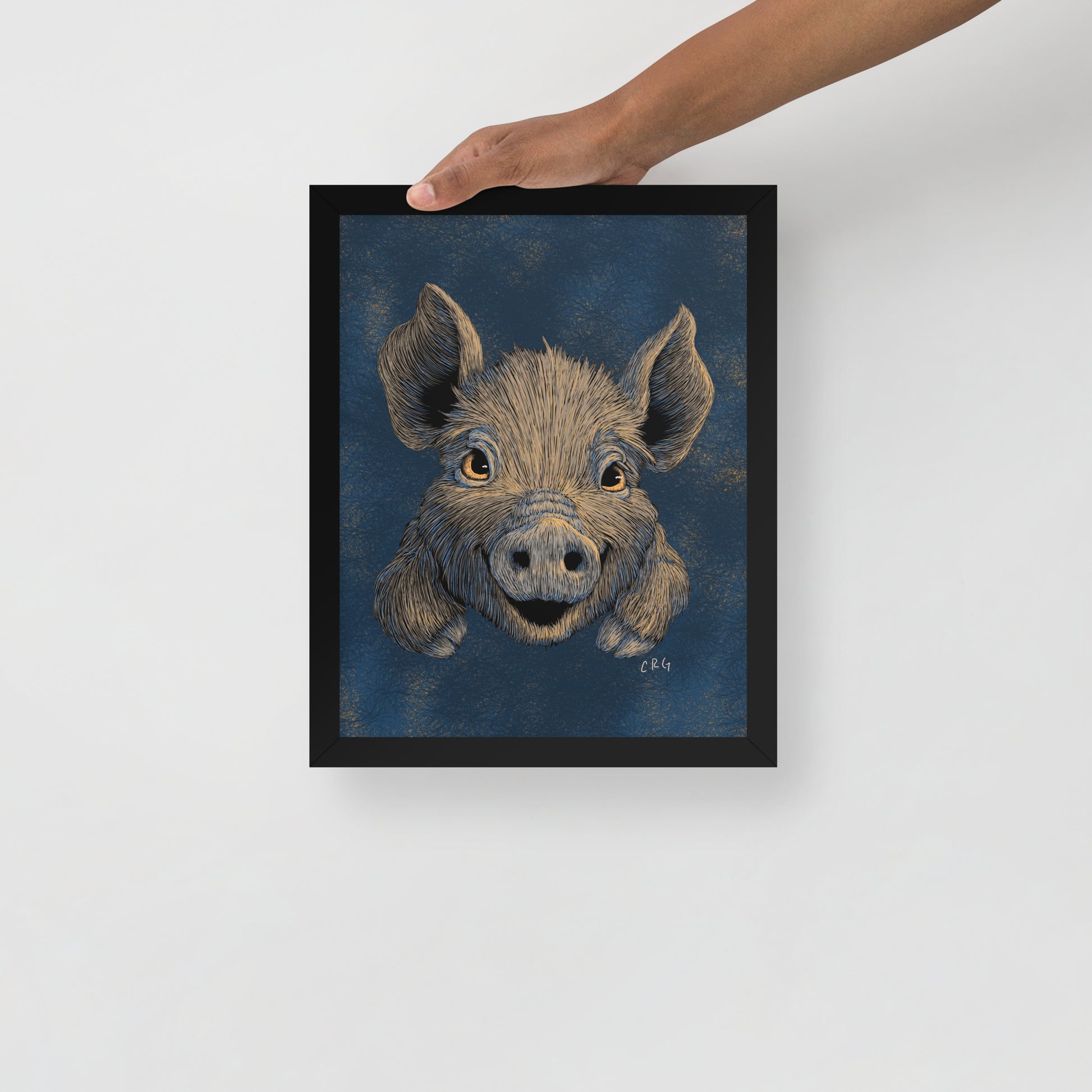 Happy Wild Boar Baby Art Print
