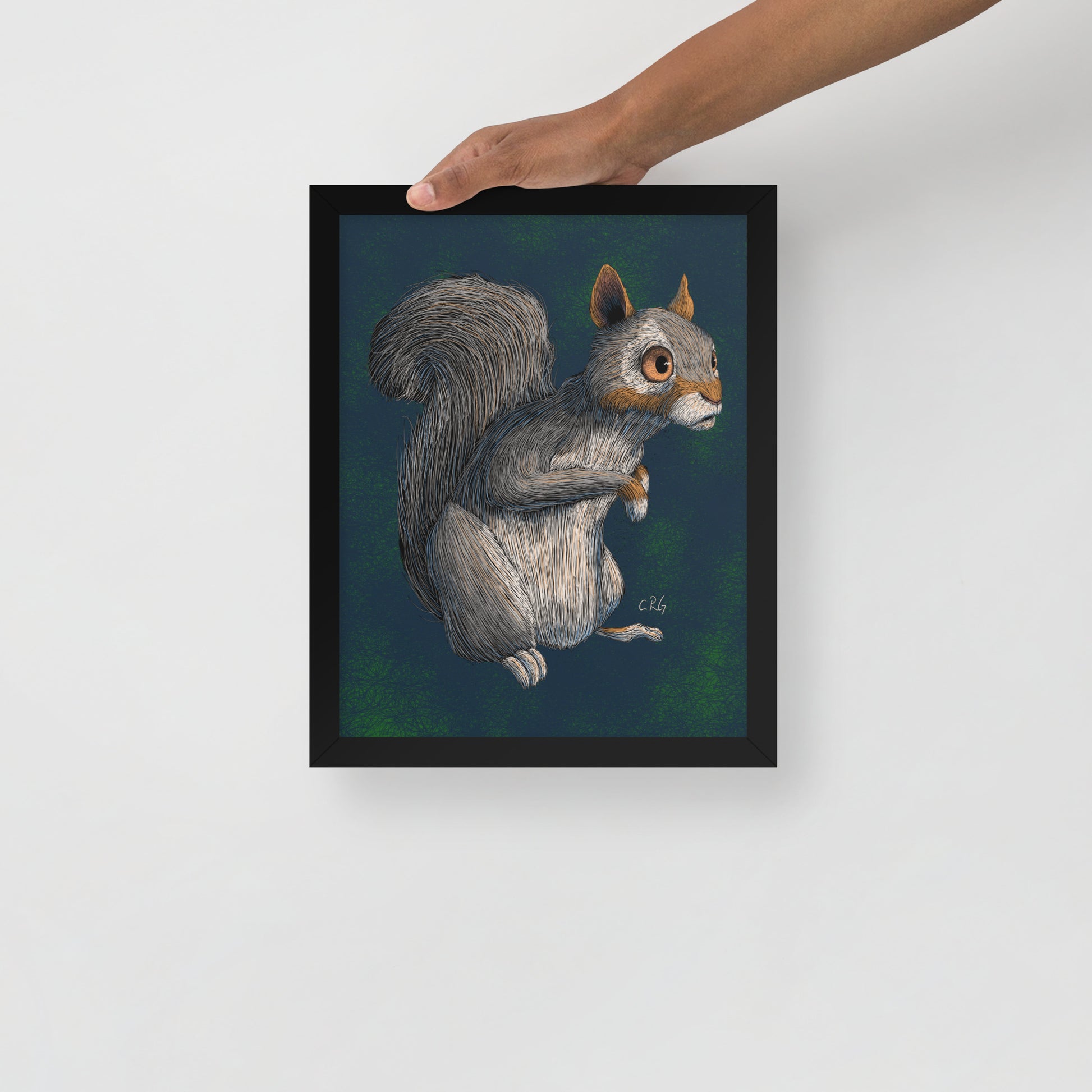 Worried Squirrel Art Print