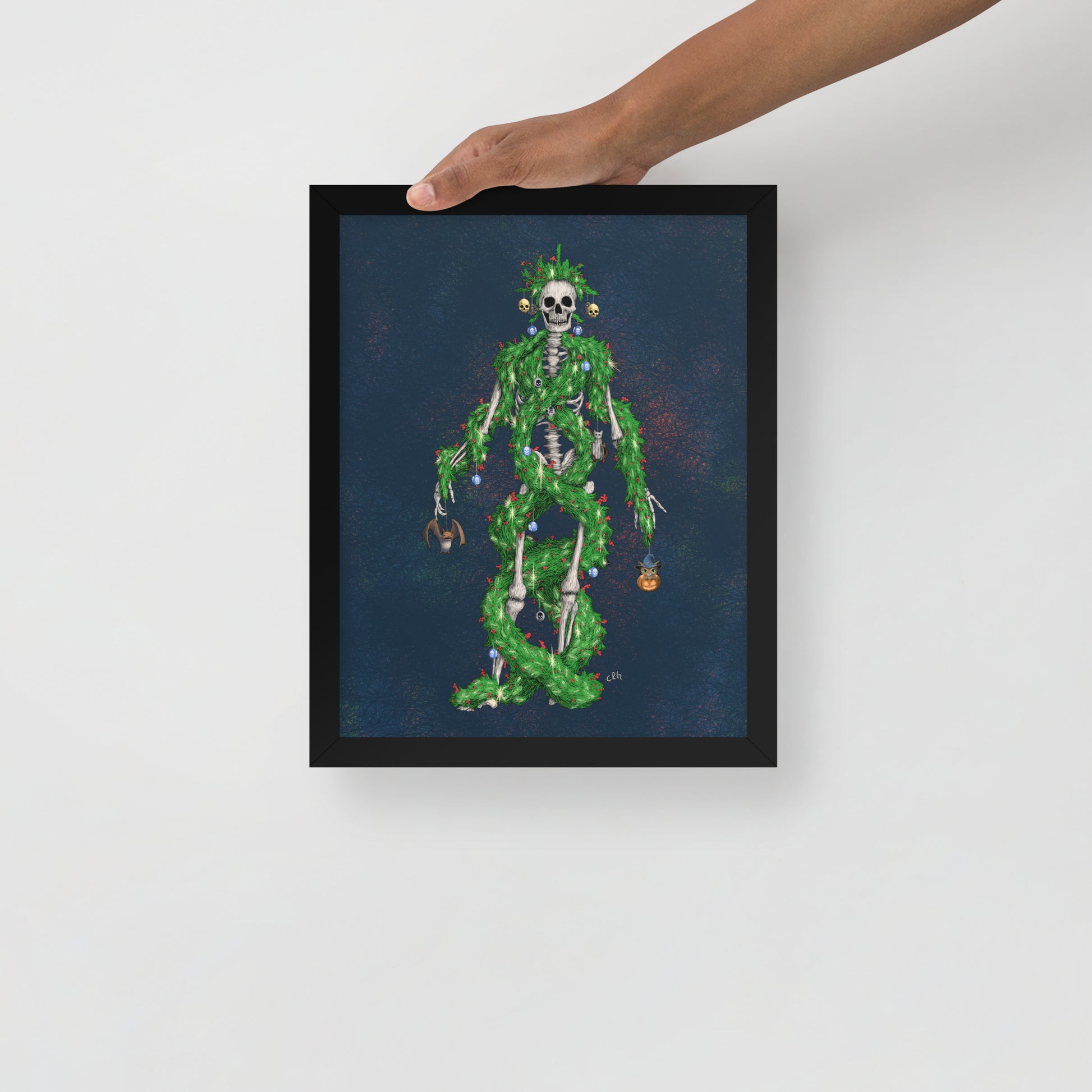 Skeleton Christmas Tree Art Print