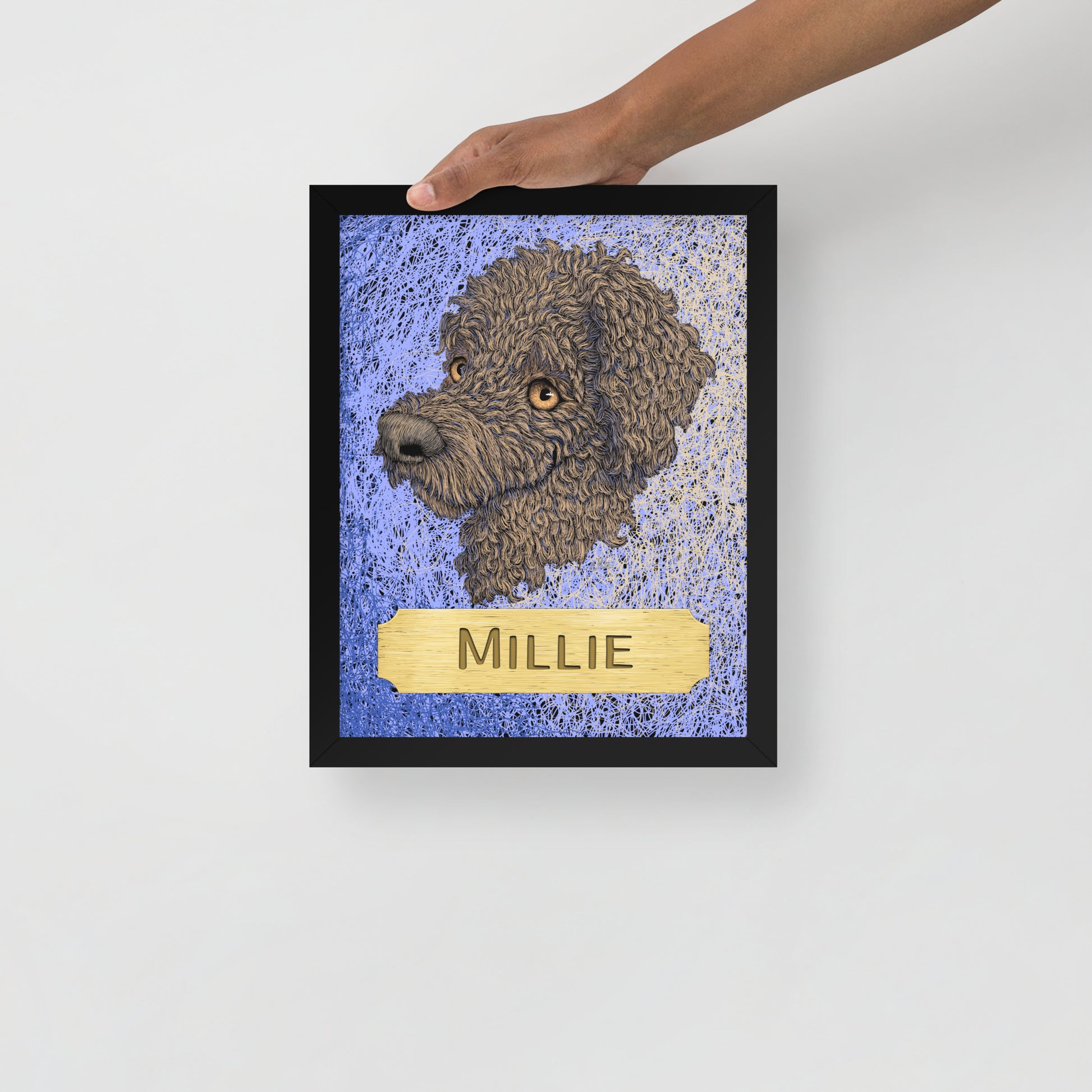 Cartoon Pet Portrait Framed Print