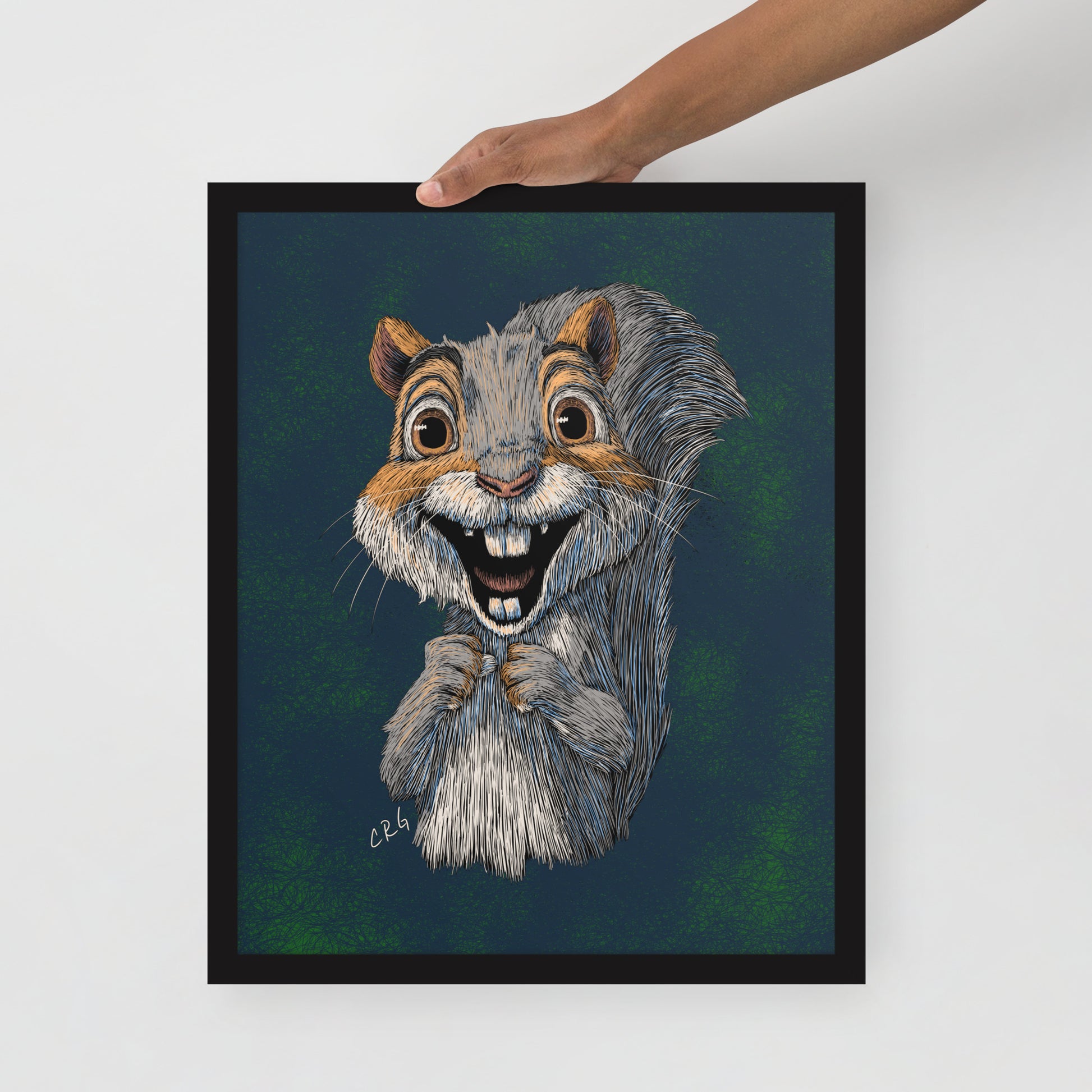 Happy Gray Squirrel Art Print