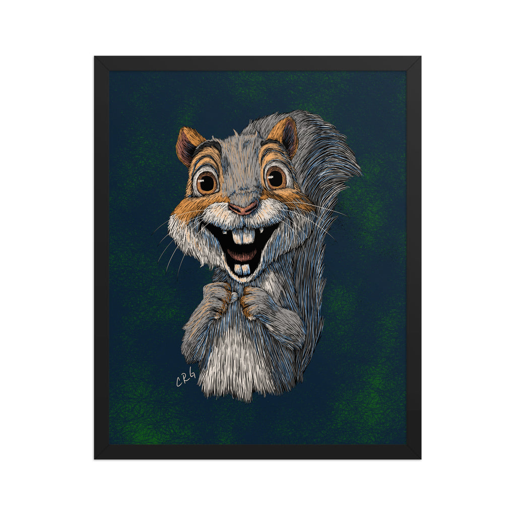 Happy Gray Squirrel Art Print