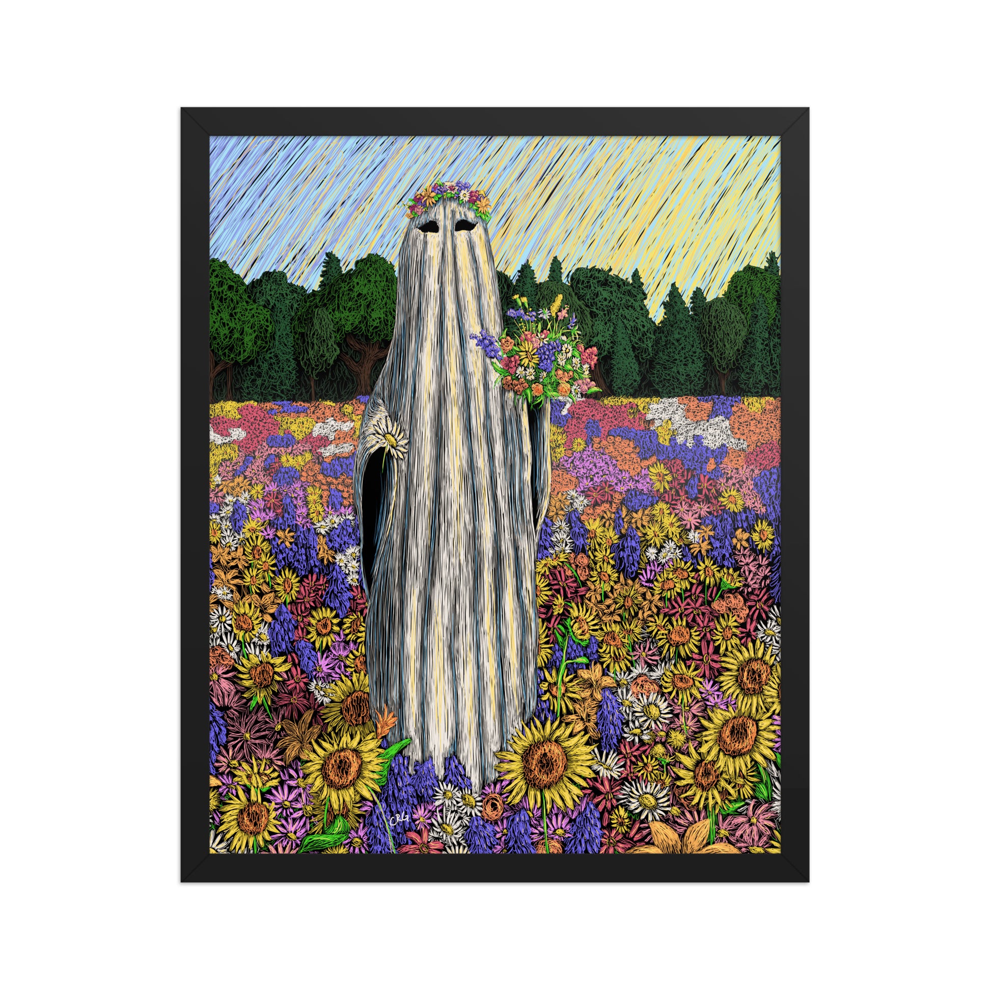 Ghost Picking Wild Flowers Art Print