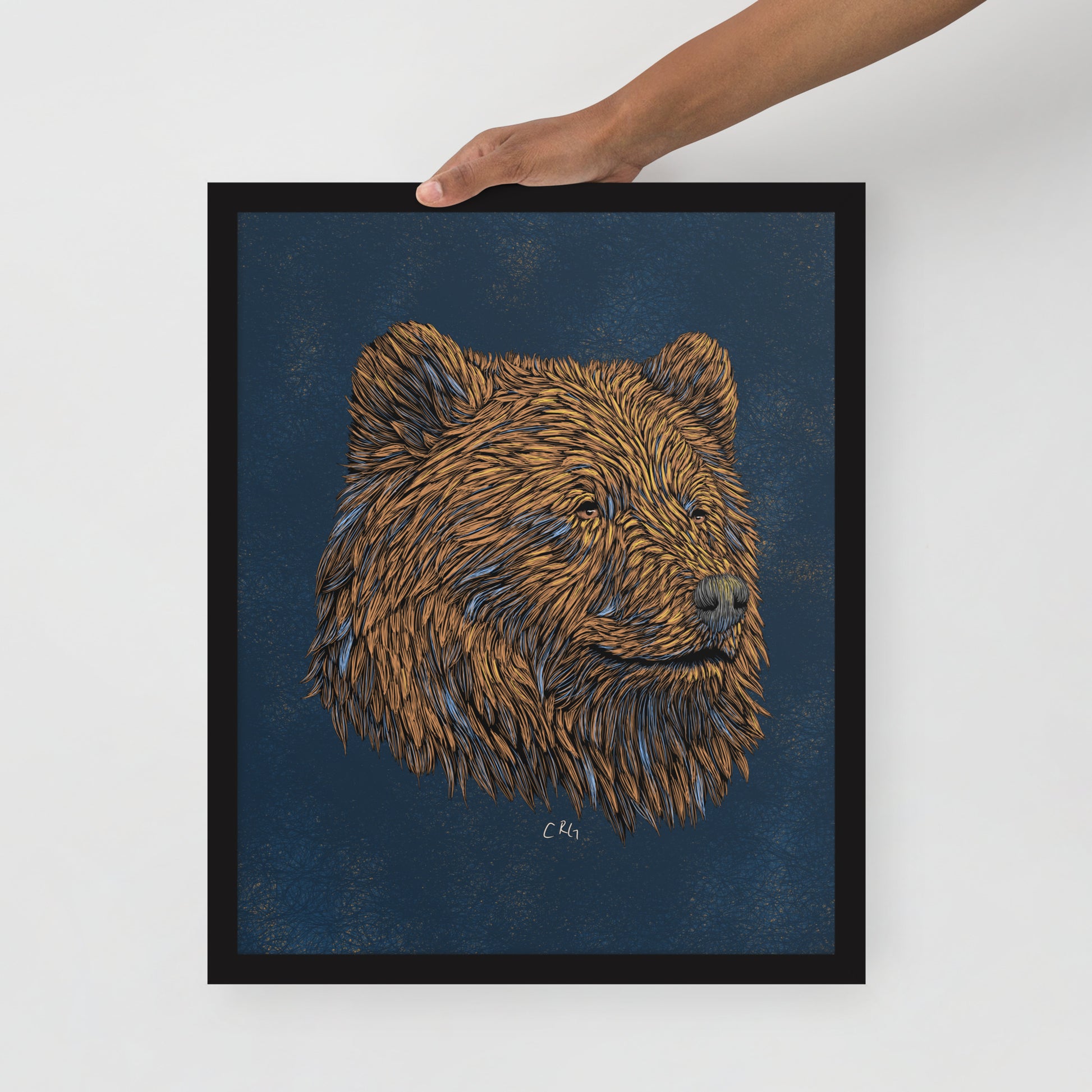 Stylized Grizzly Bear Art Print