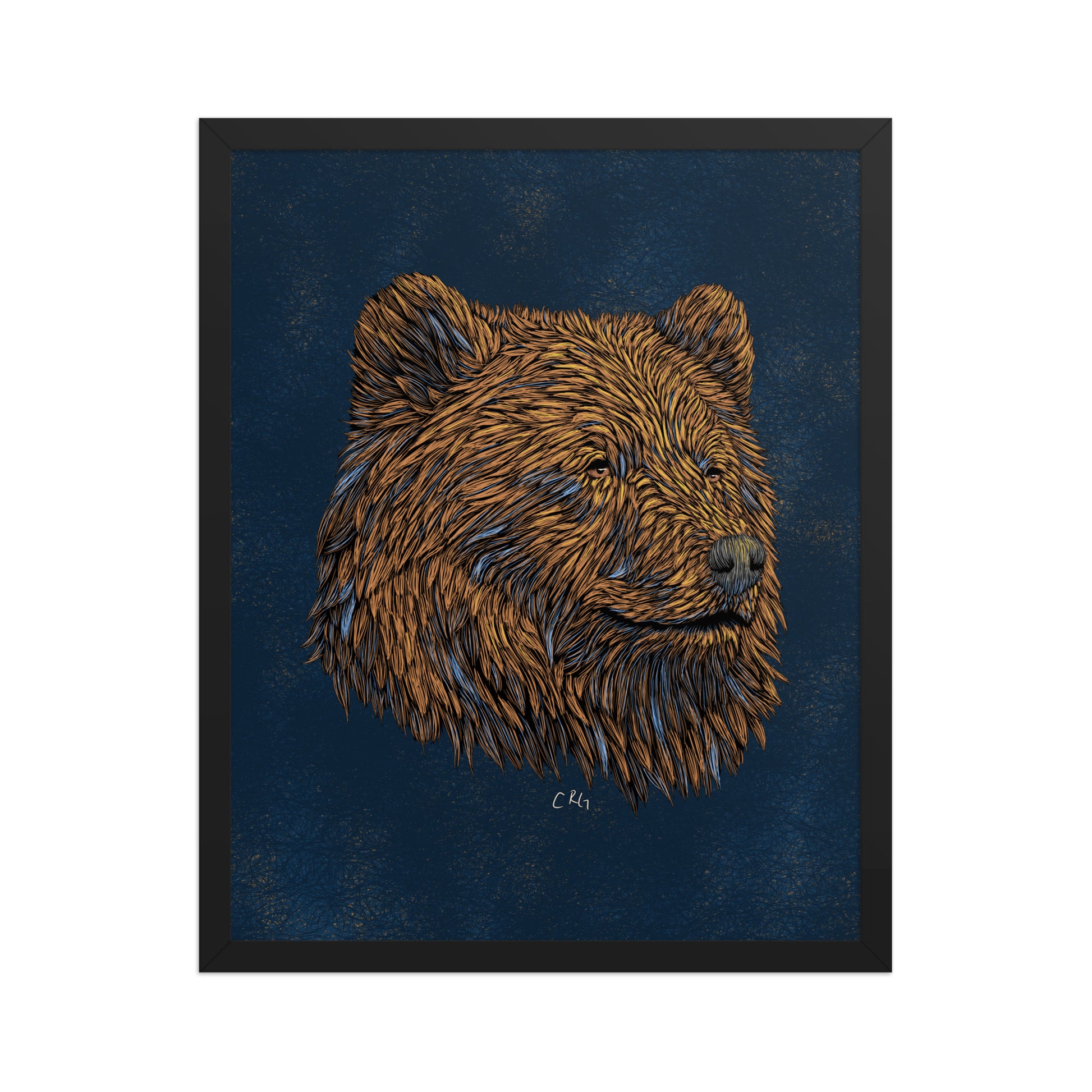 Stylized Grizzly Bear Art Print