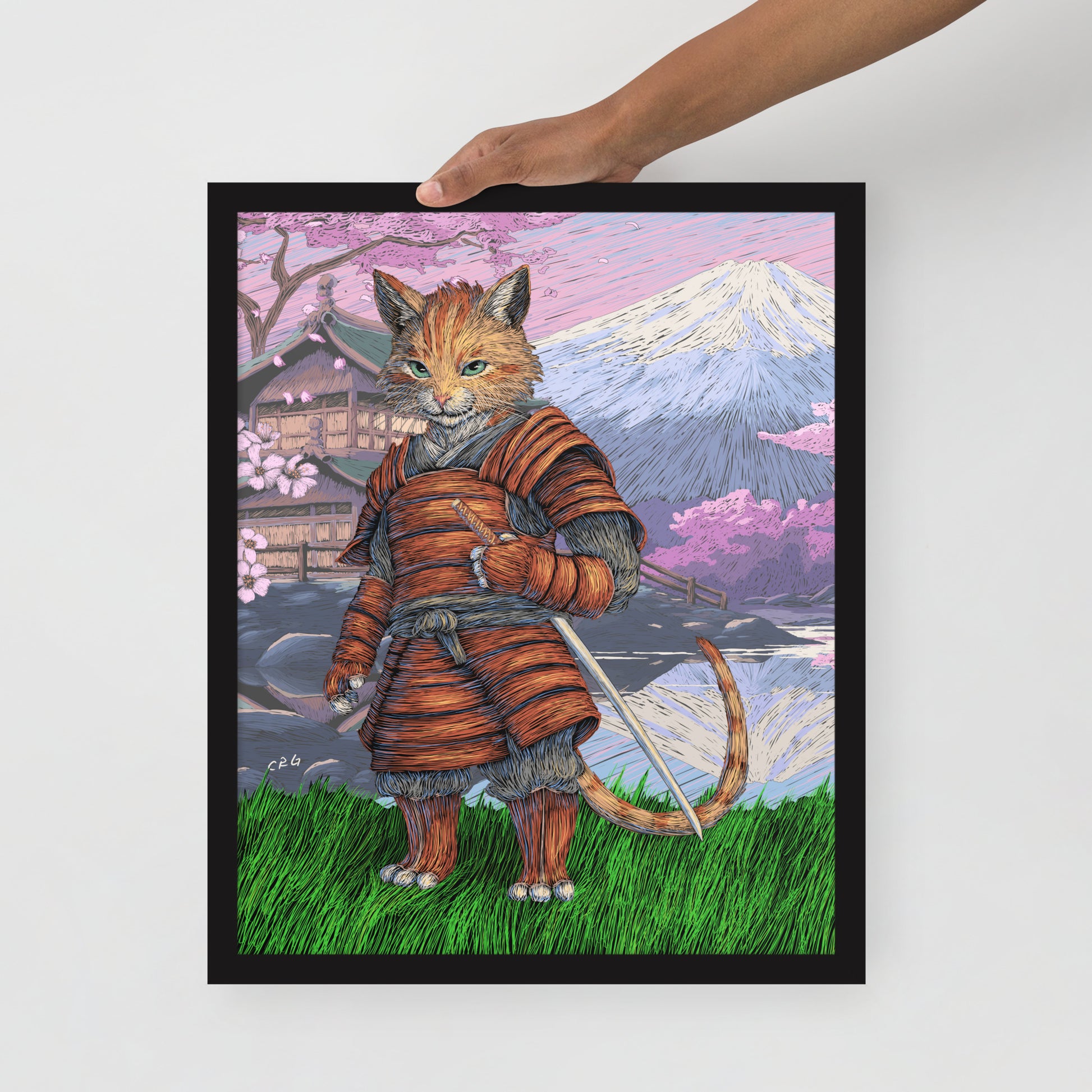 Cat Samurai Art Print