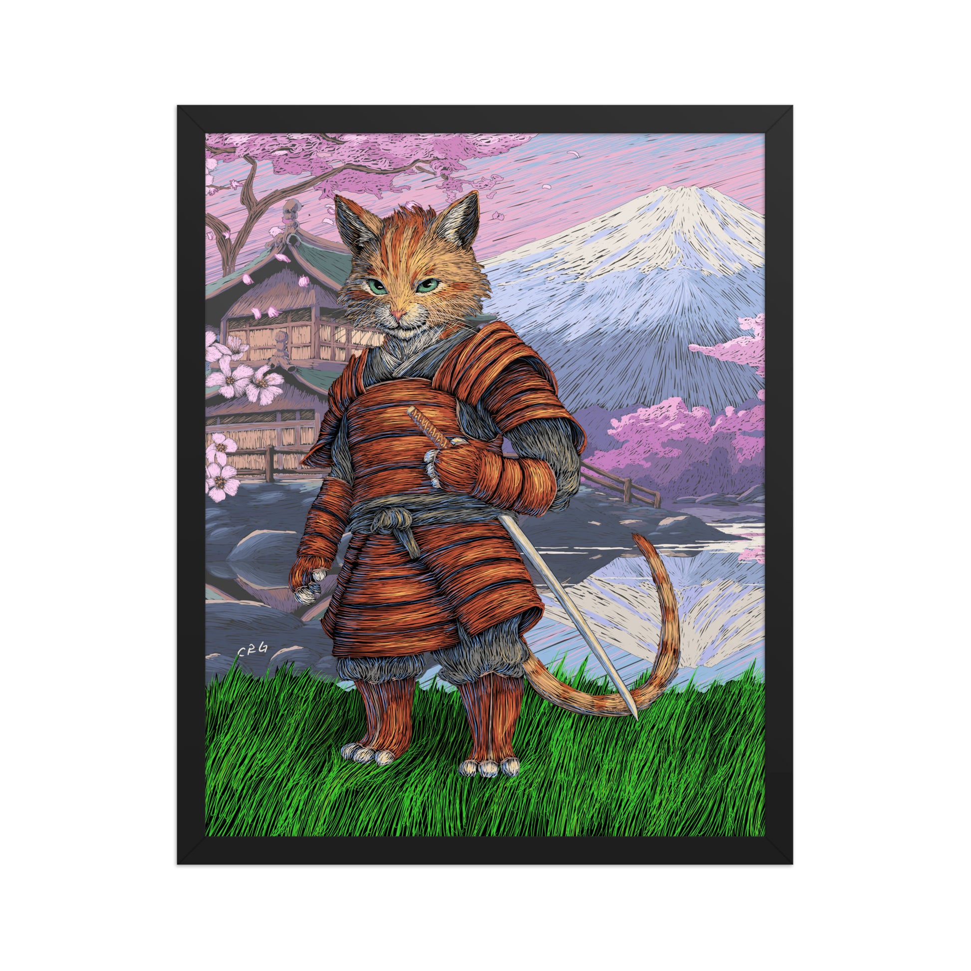 Cat Samurai Art Print