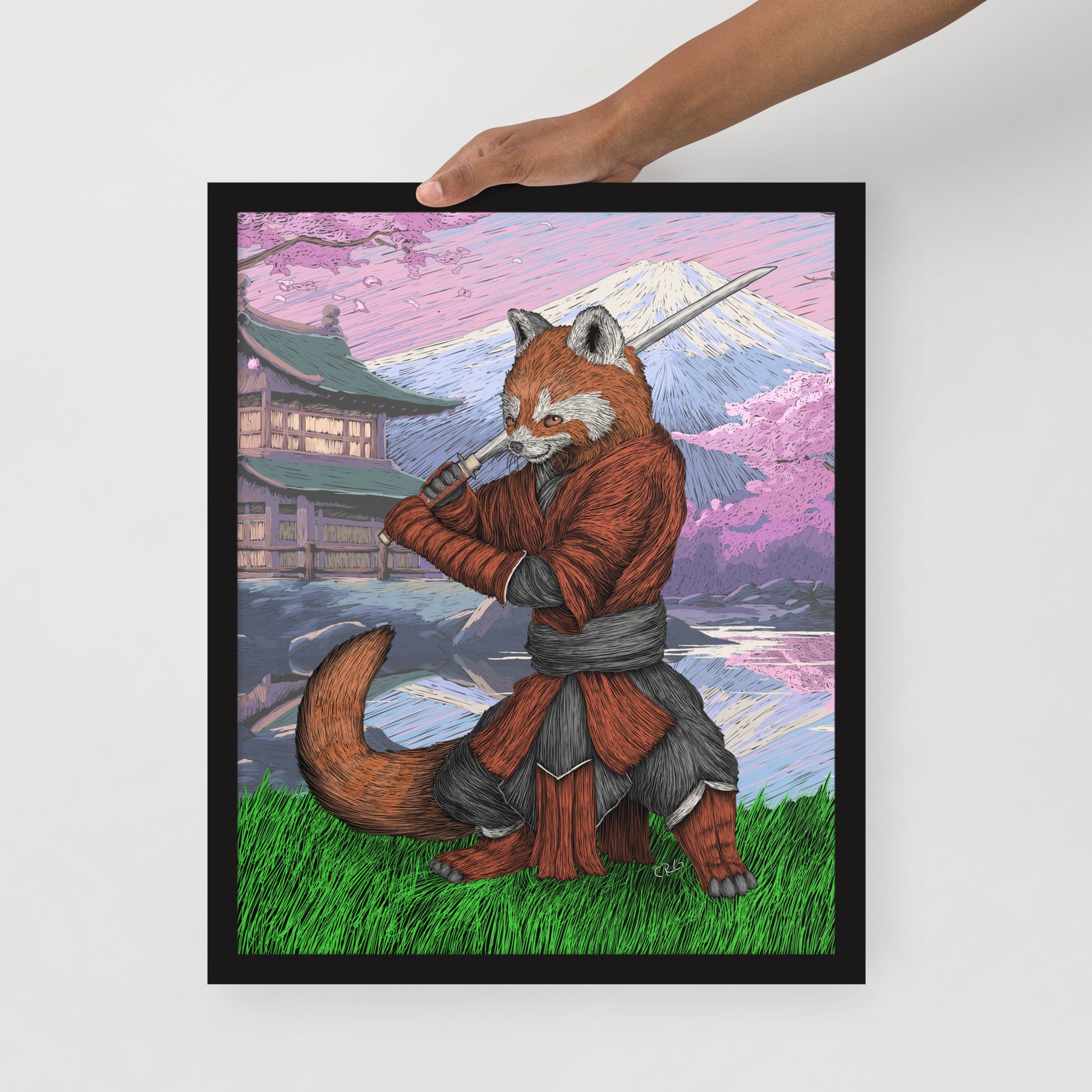 Red Panda Samurai Art Print