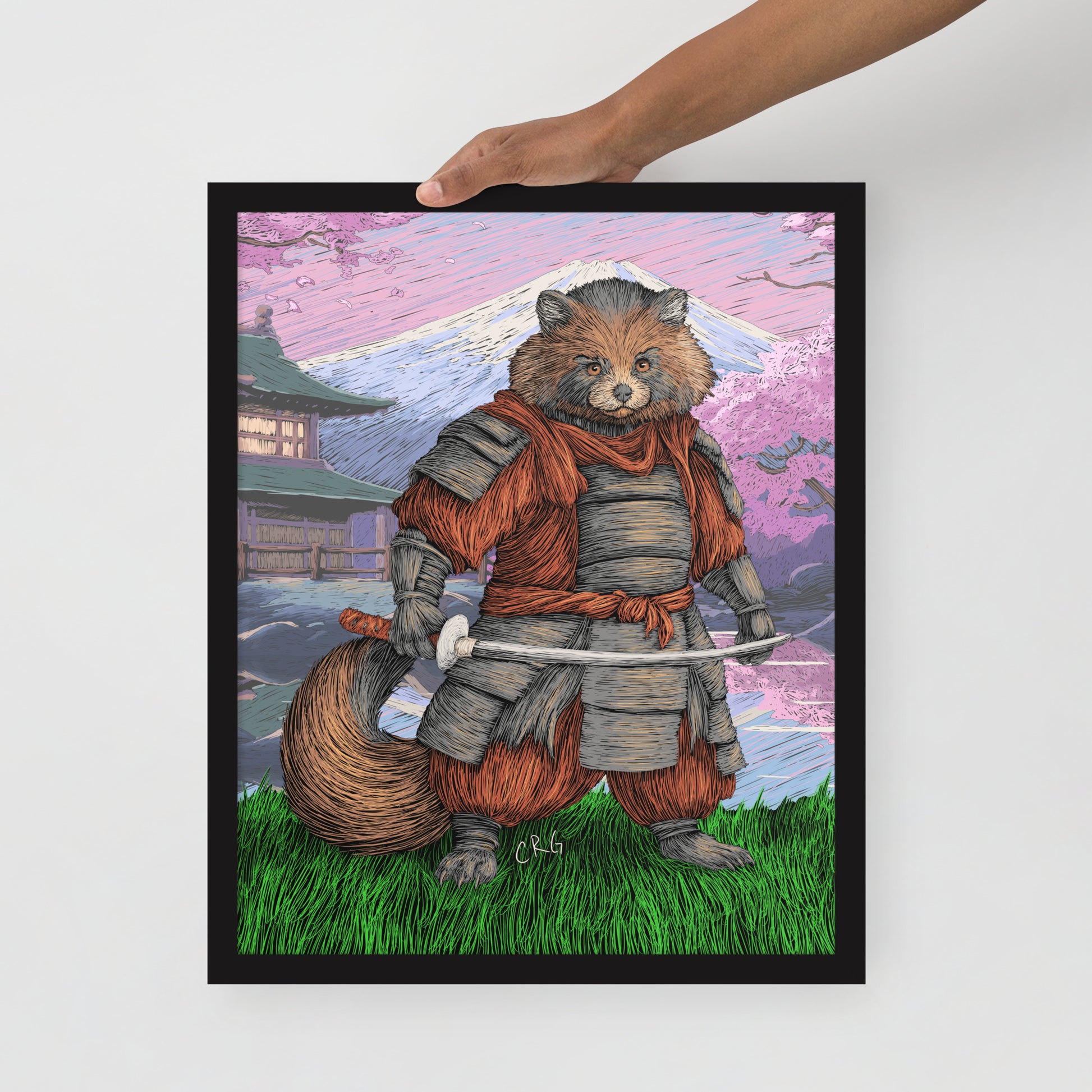 Tanuki Samurai Art Print