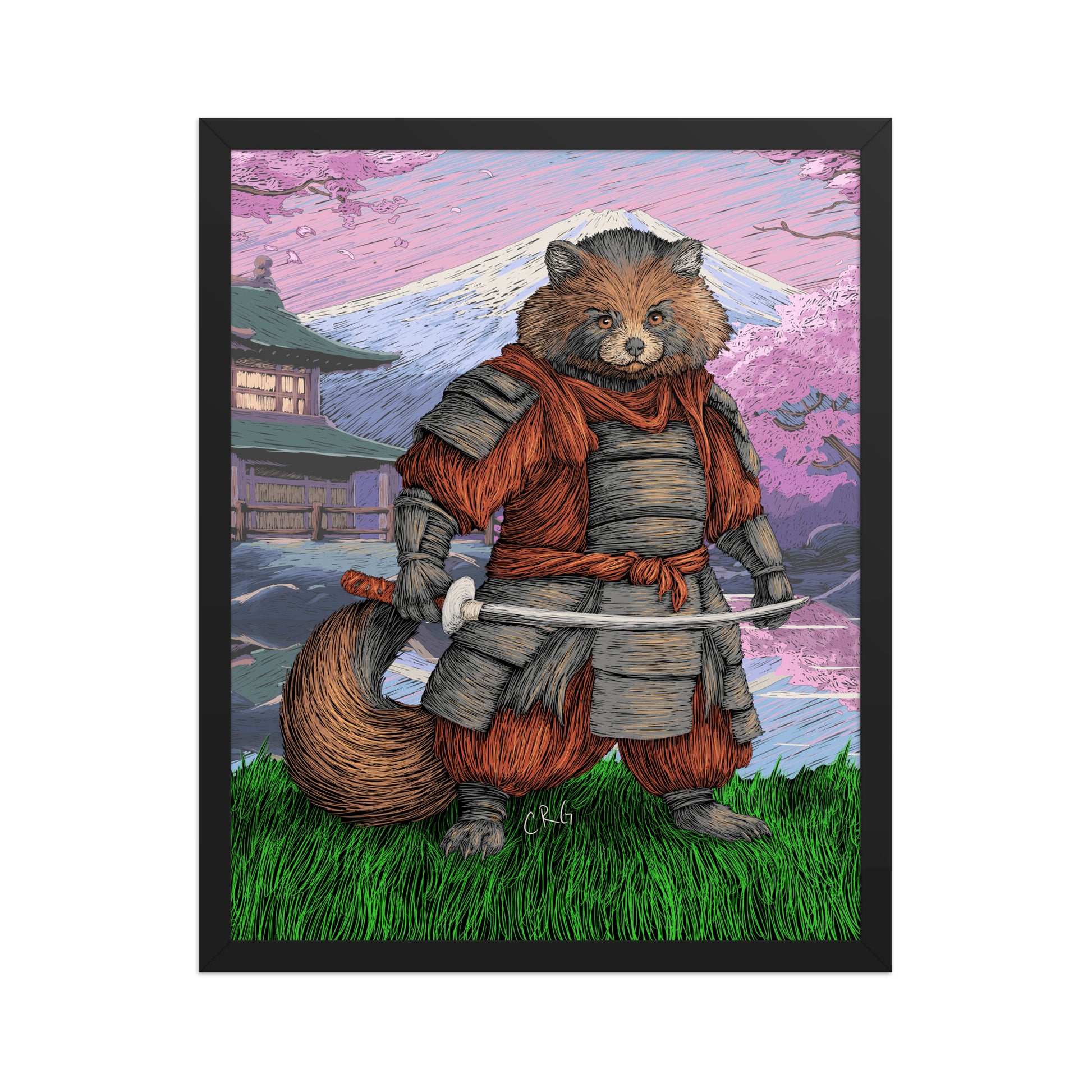 Tanuki Samurai Art Print