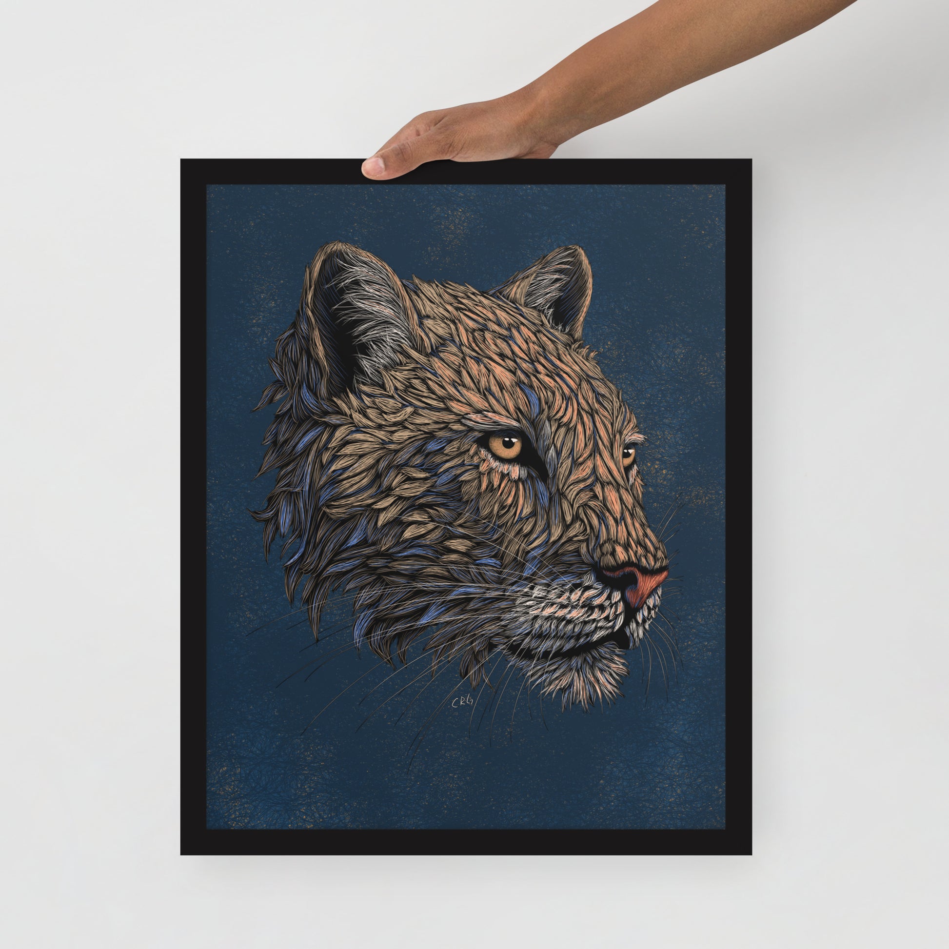 Stylized Mountain Lion Art Print