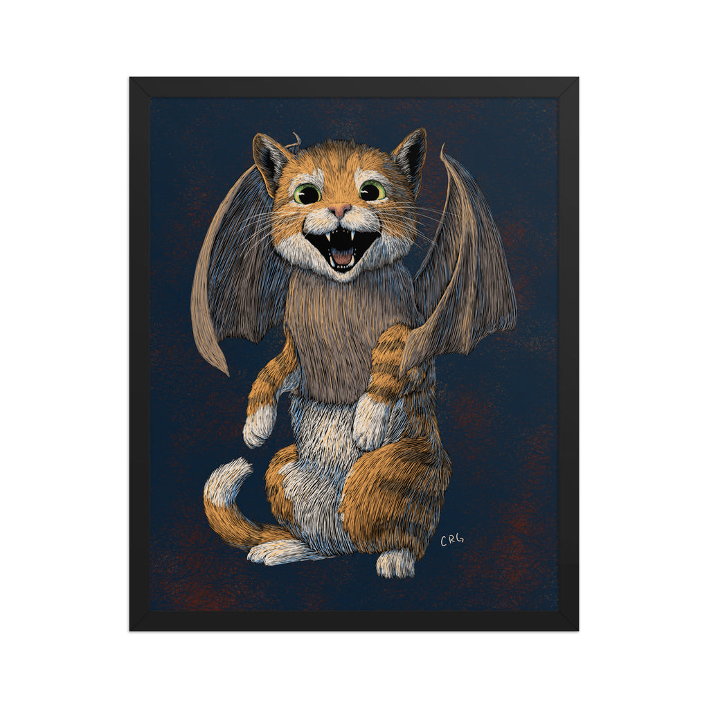 Cat Bat Art Print