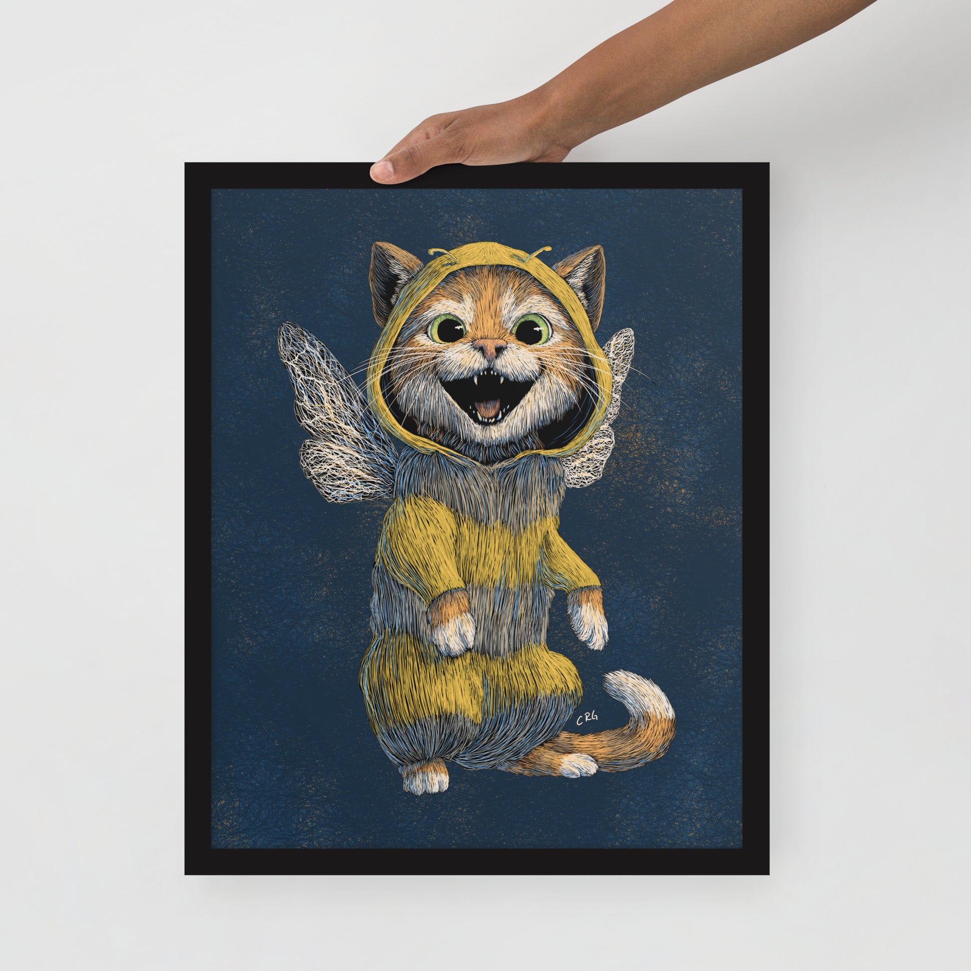 Cat Bee Art Print