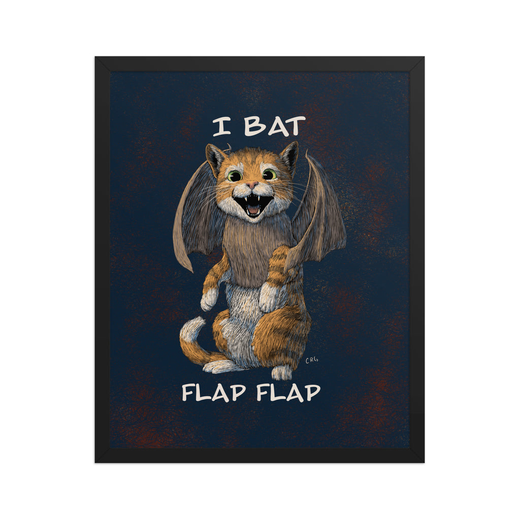 Cat Bat, I Bat Flap Flap Art Print