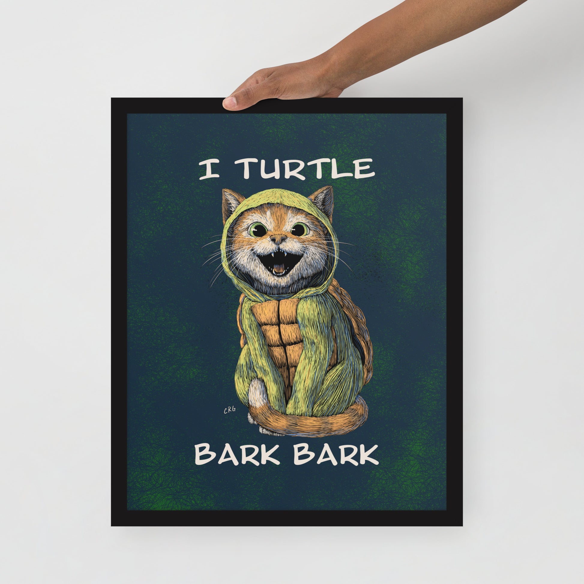Cat Turtle, I Turtle Bark Bark Art Print