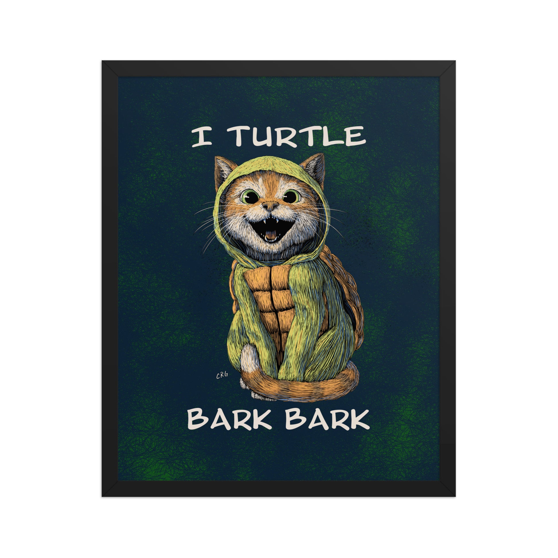 Cat Turtle, I Turtle Bark Bark Art Print