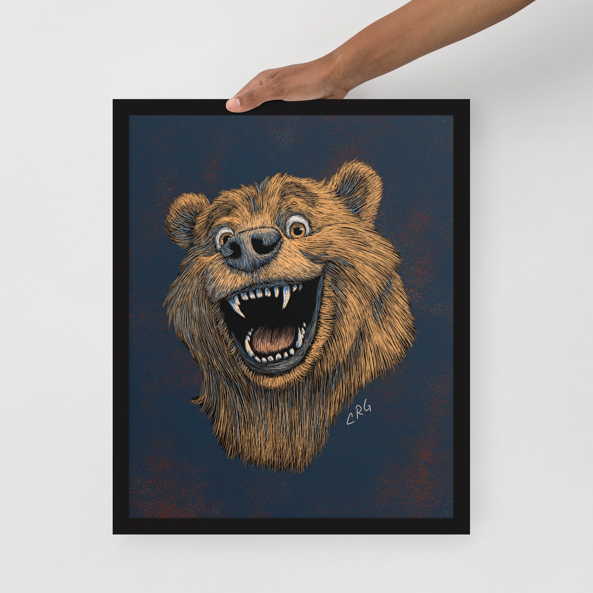 Happy Grizzly Bear Art Print