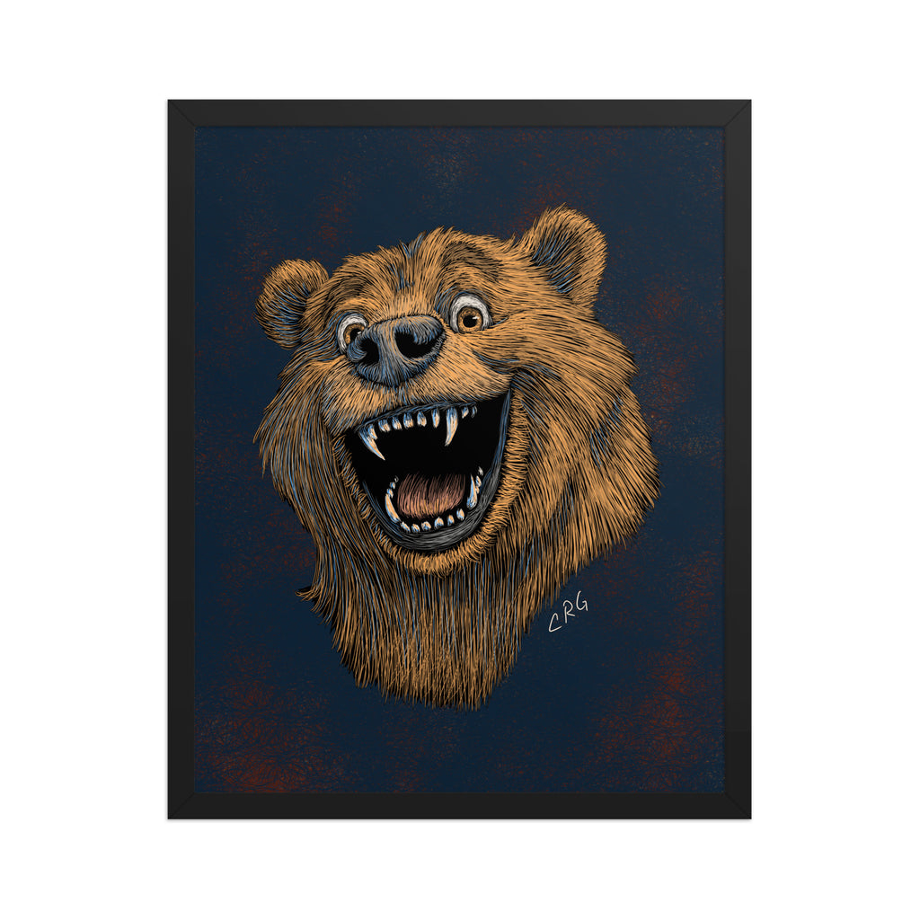 Happy Grizzly Bear Art Print
