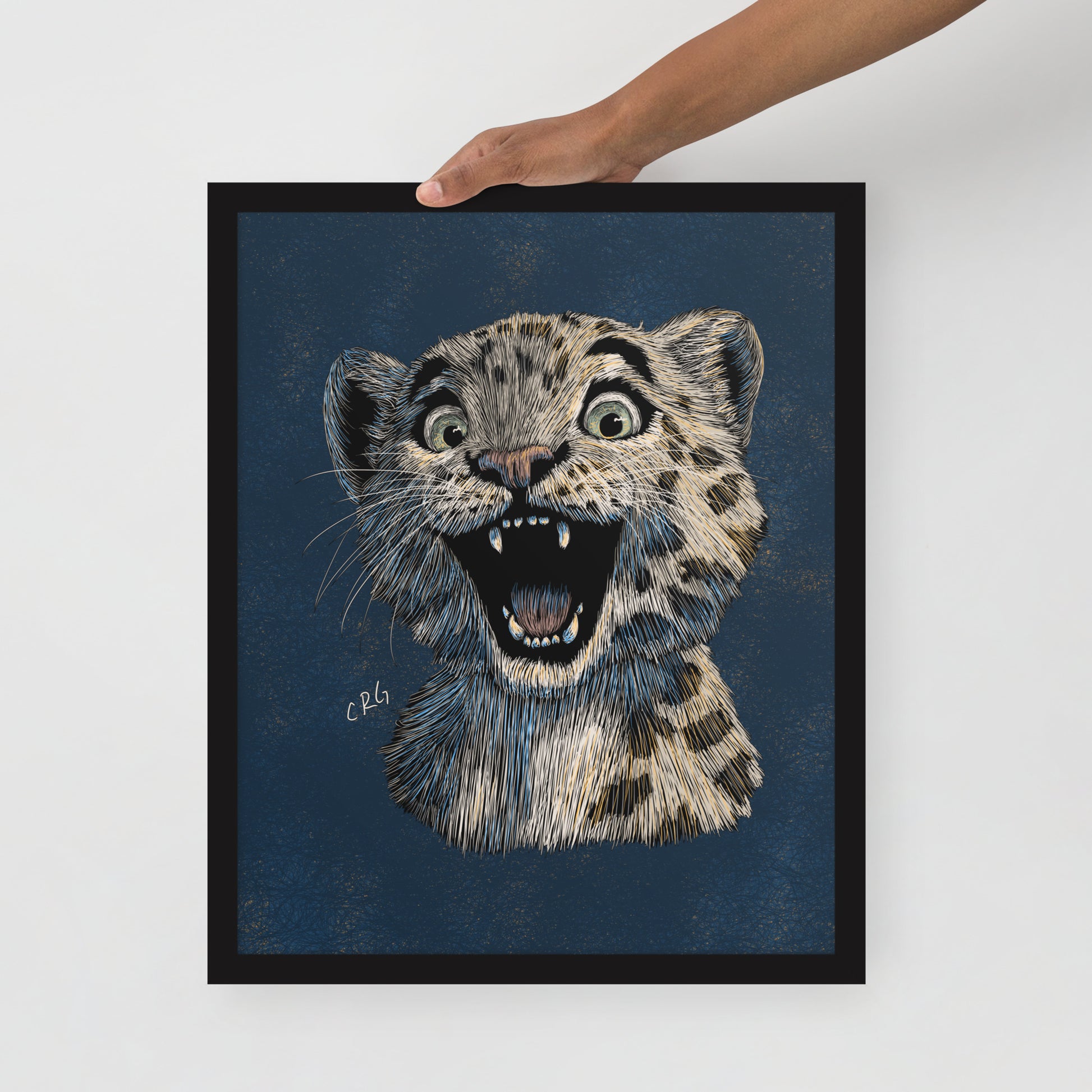 Happy Snow Leopard Art Print