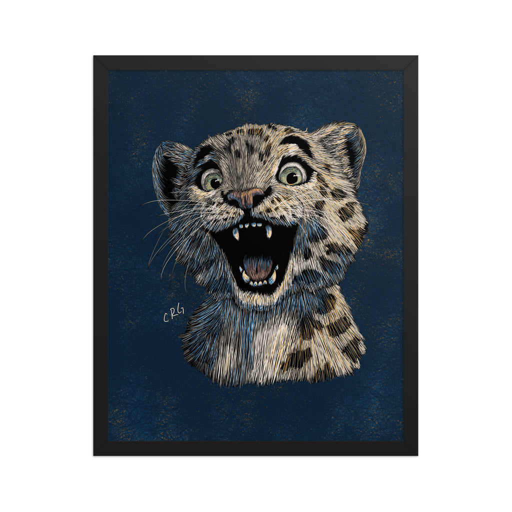 Happy Snow Leopard Art Print