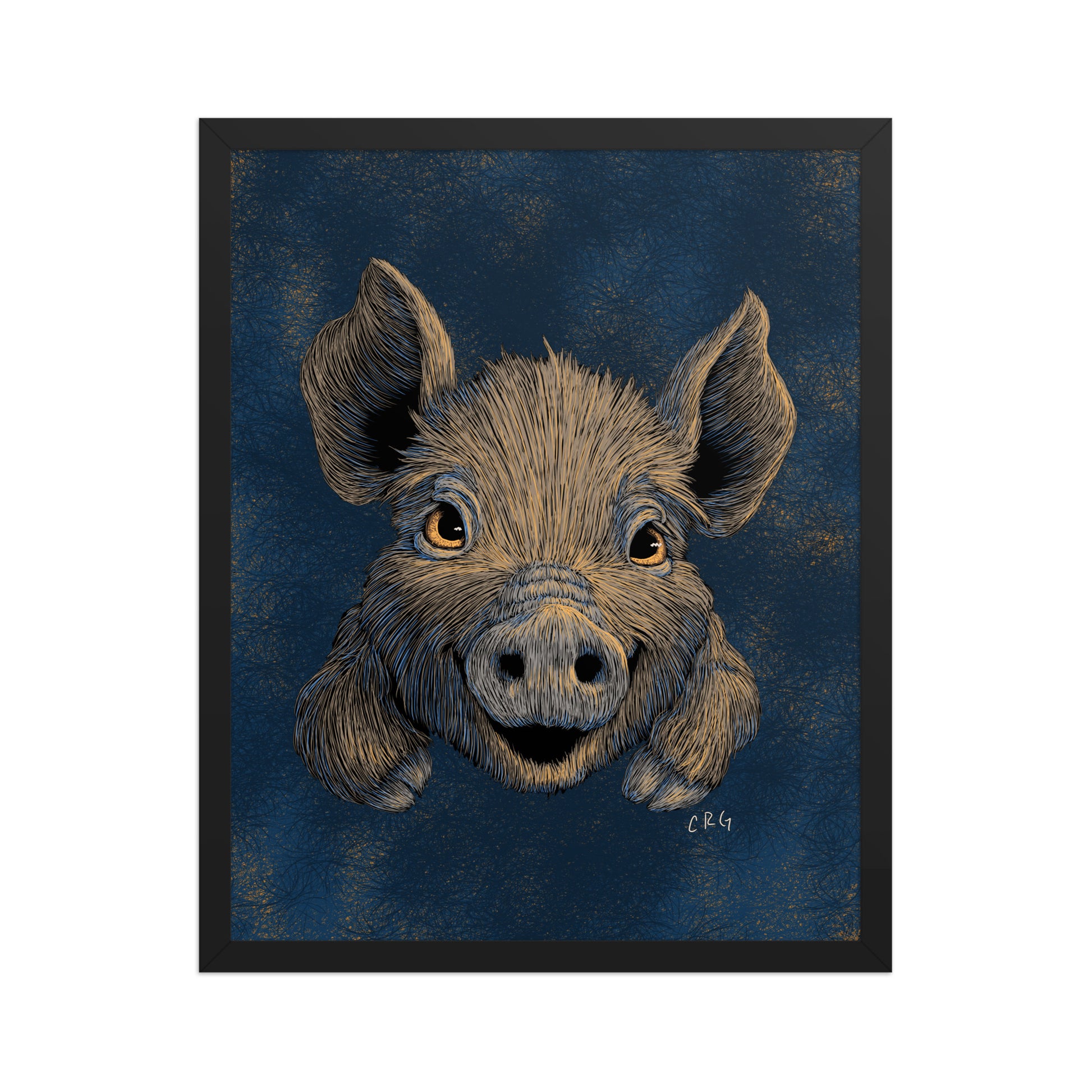 Happy Wild Boar Baby Art Print