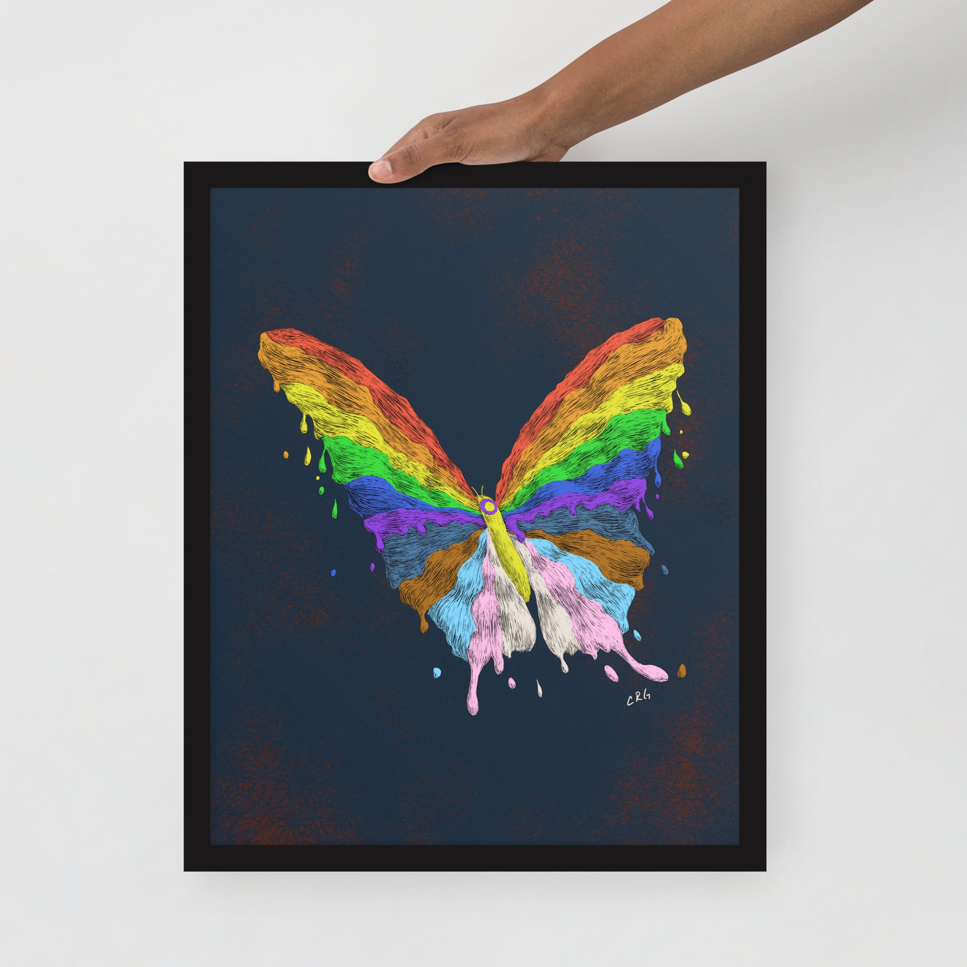 Dripping Pride Butterfly Art Print