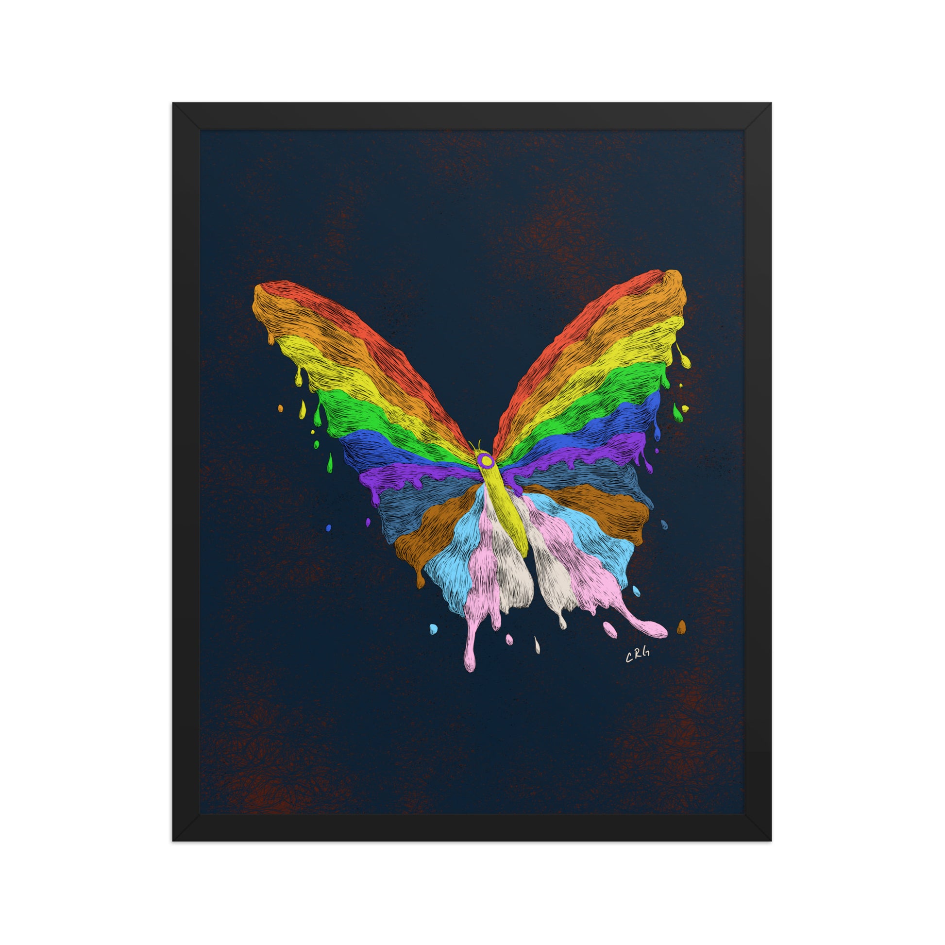Dripping Pride Butterfly Art Print