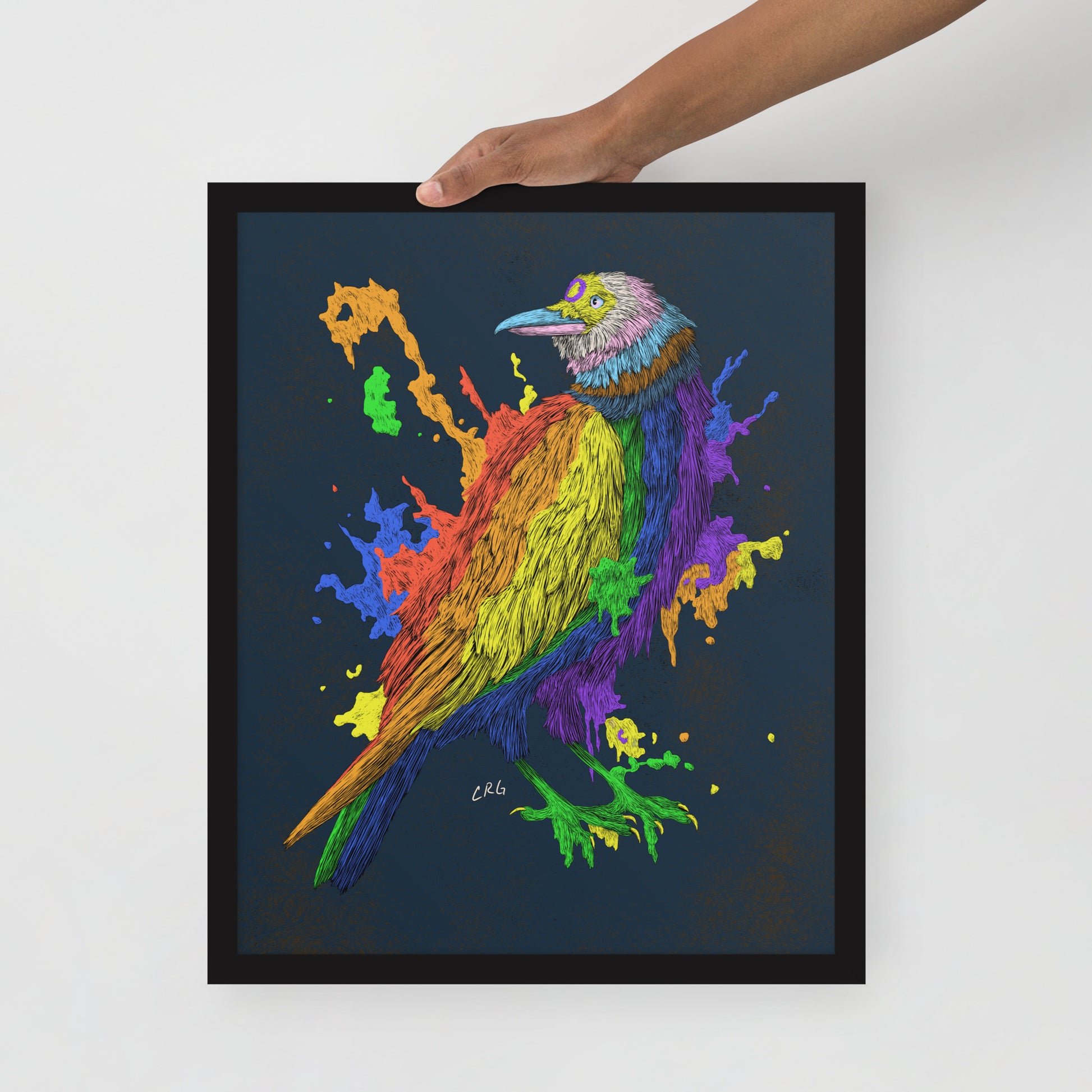 Ink Splatter Pride Raven Art Print