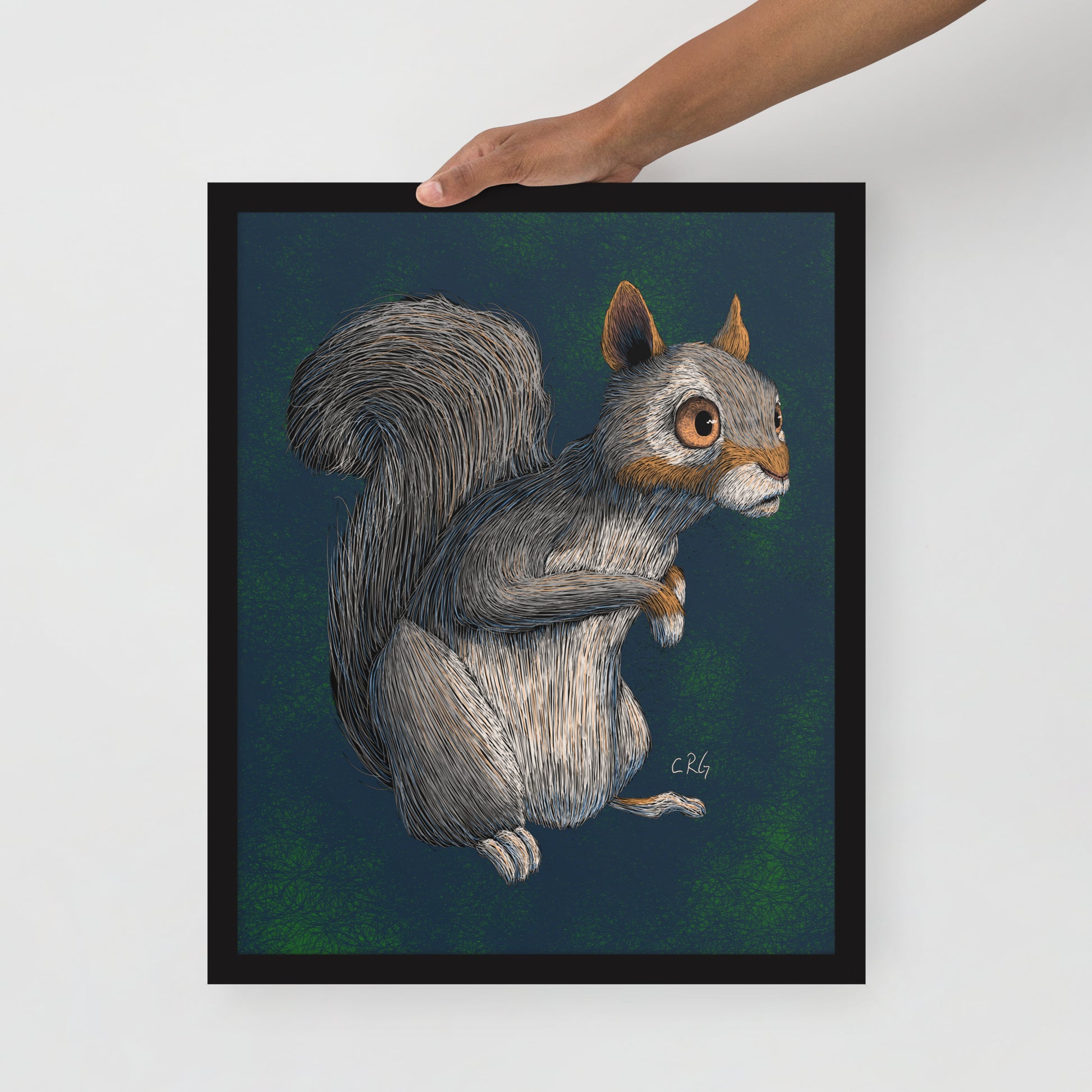 Worried Squirrel Art Print