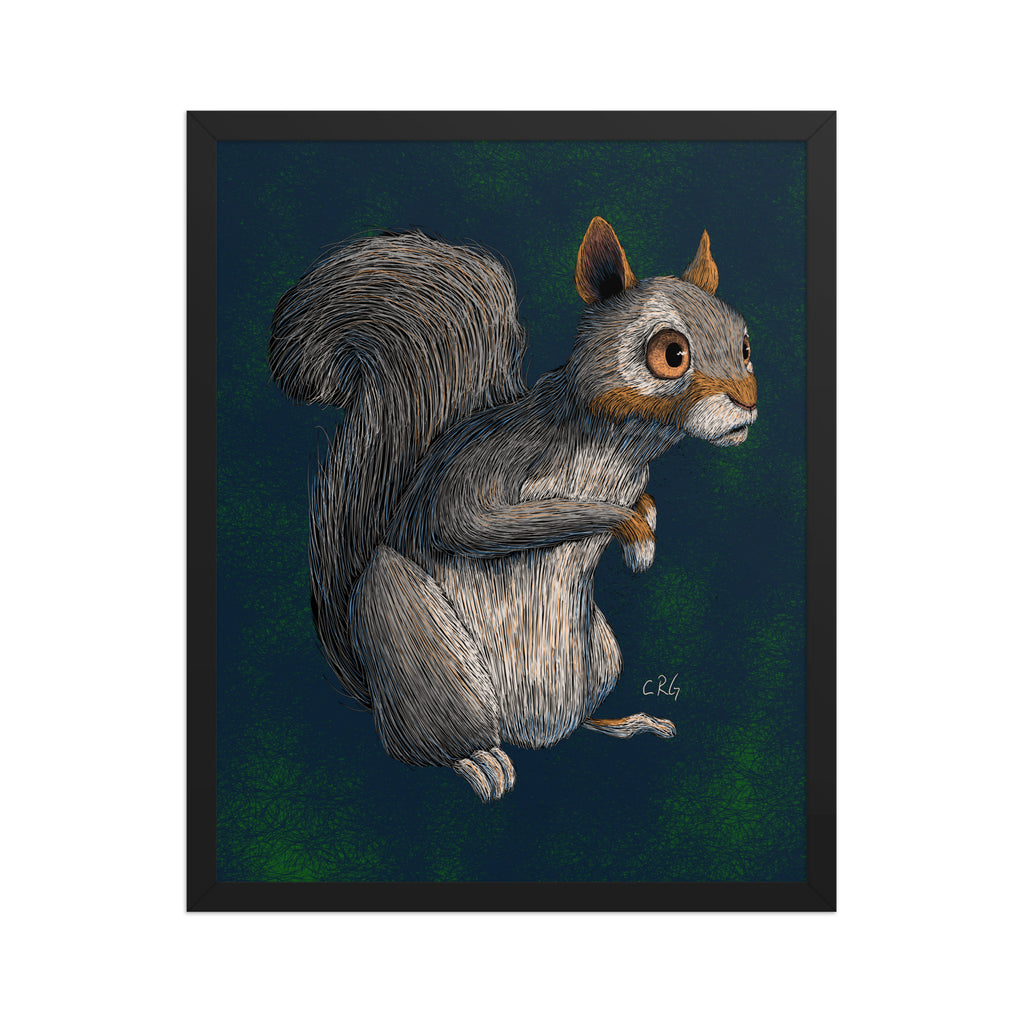 Worried Squirrel Art Print