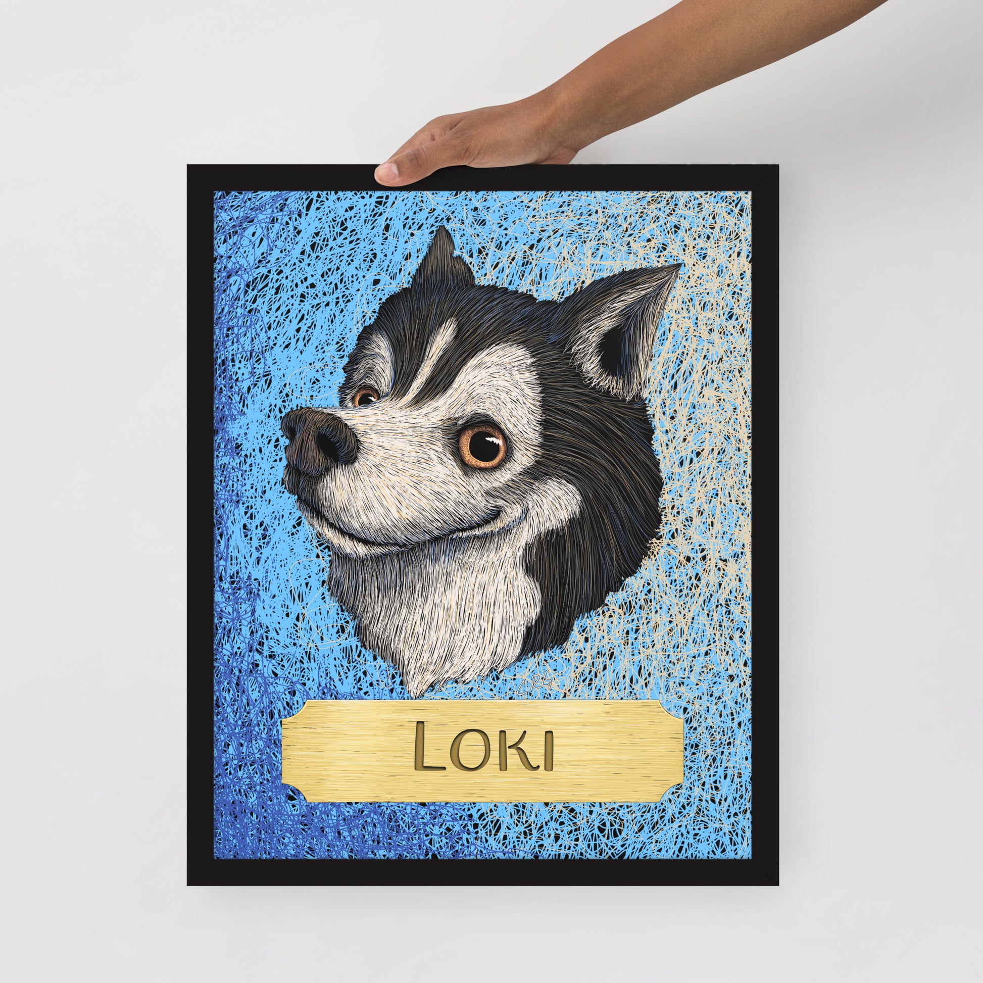 Cartoon Pet Portrait Framed Print