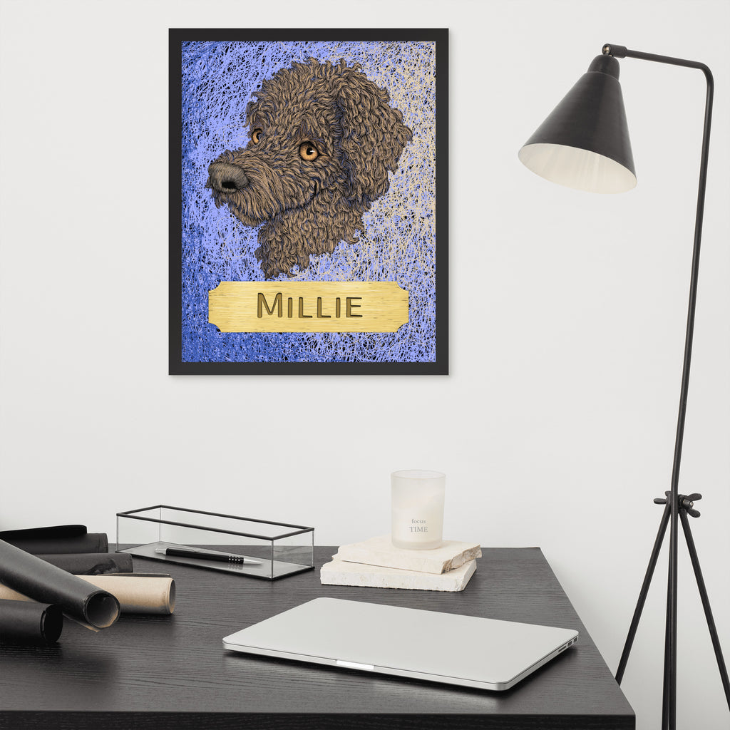 Cartoon Pet Portrait Framed Print