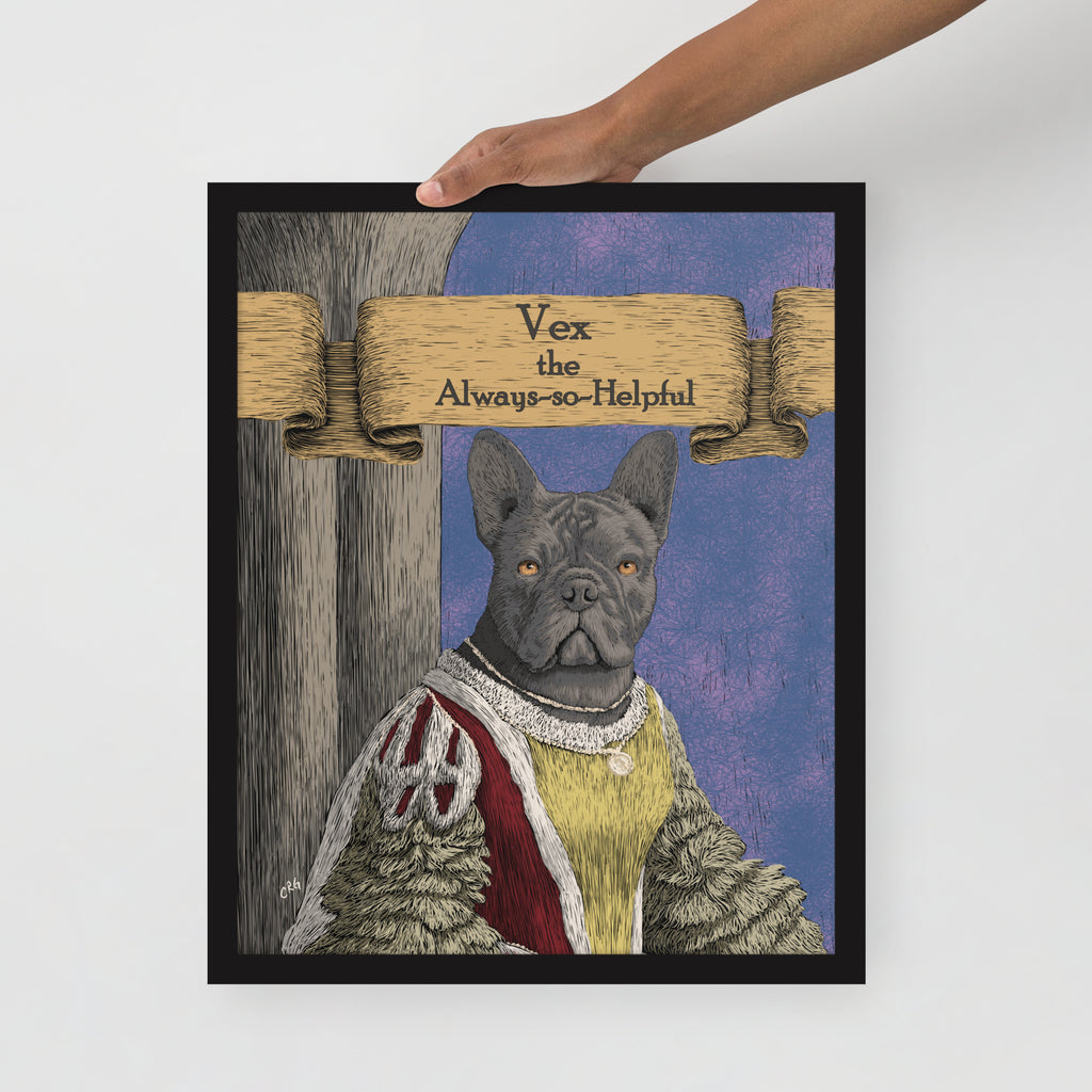 Renaissance Style Pet Portrait Framed Print