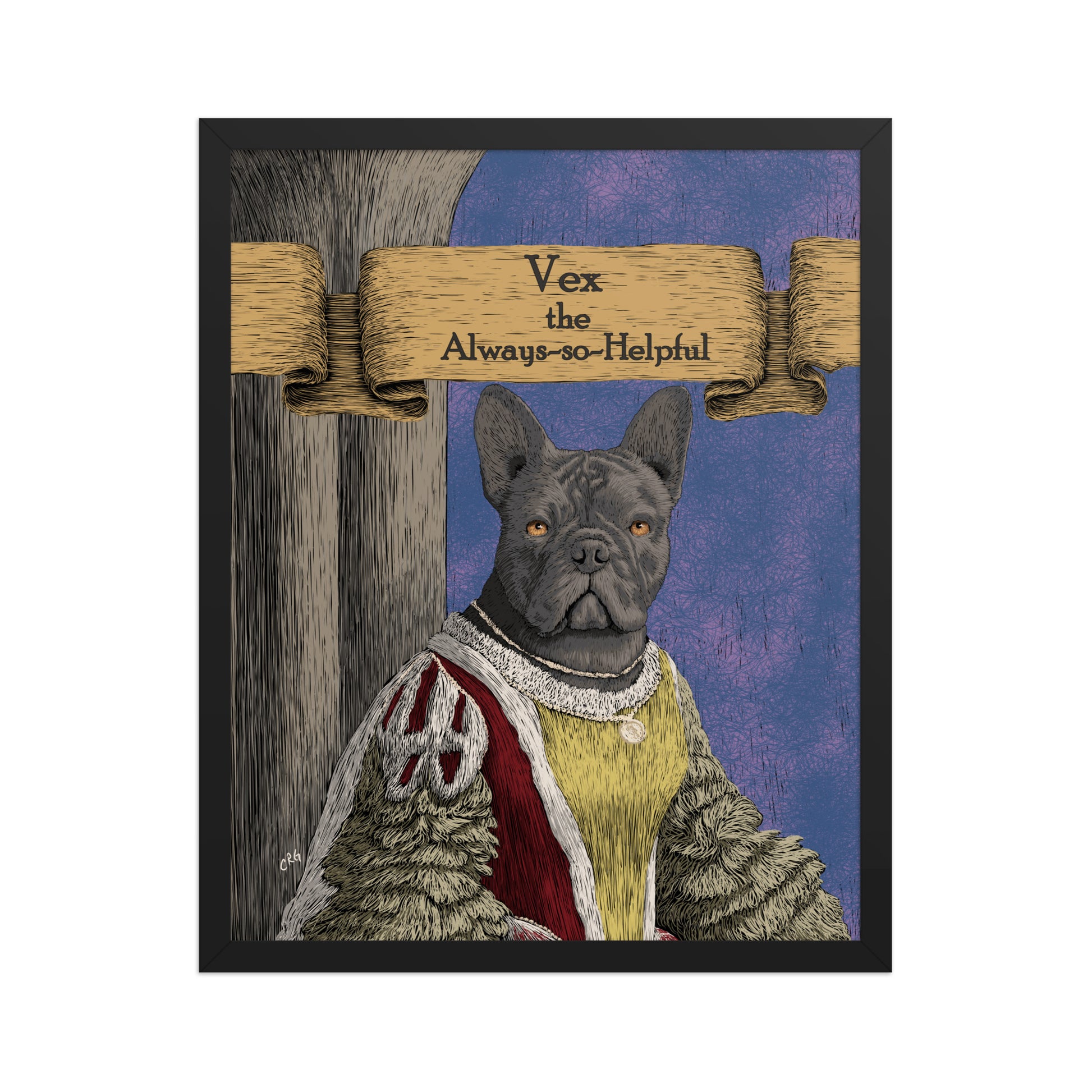 Renaissance Style Pet Portrait Framed Print