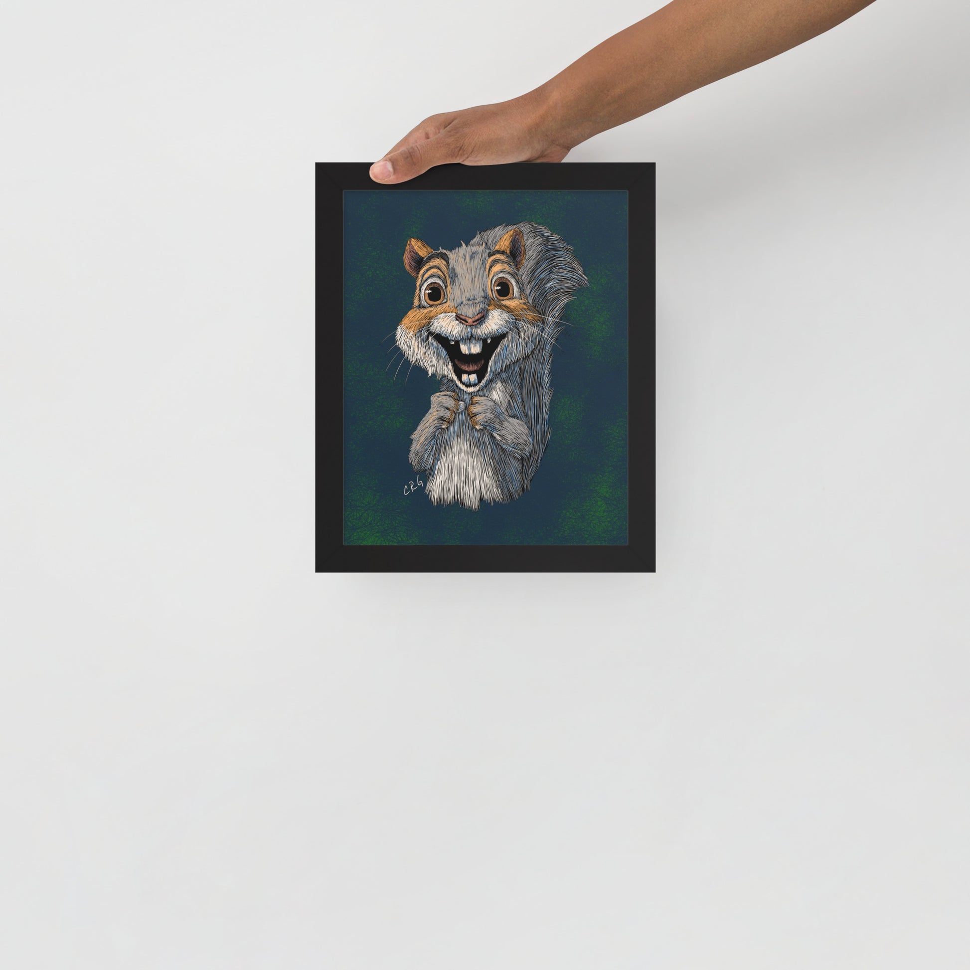 Happy Gray Squirrel Art Print