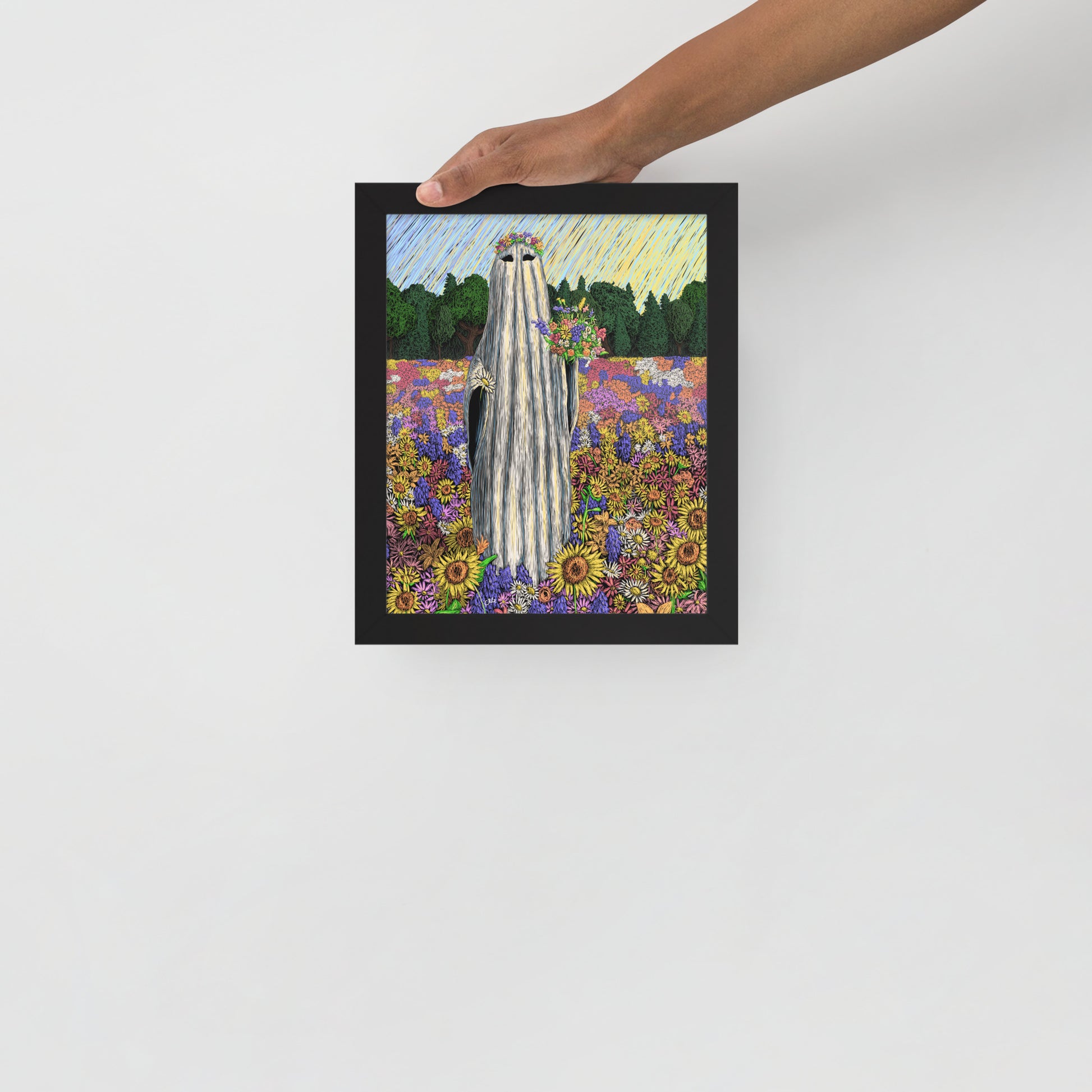 Ghost Picking Wild Flowers Art Print
