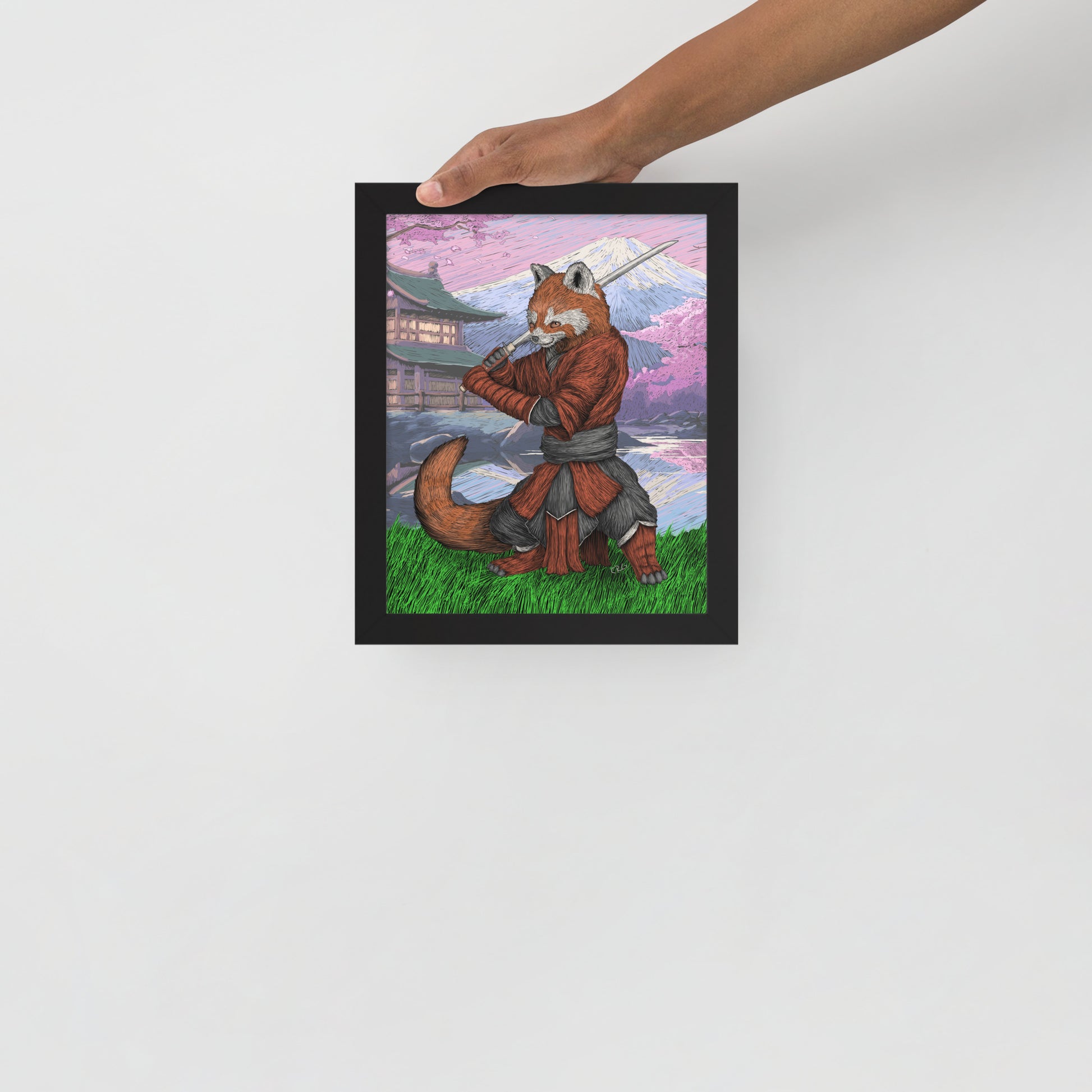 Red Panda Samurai Art Print