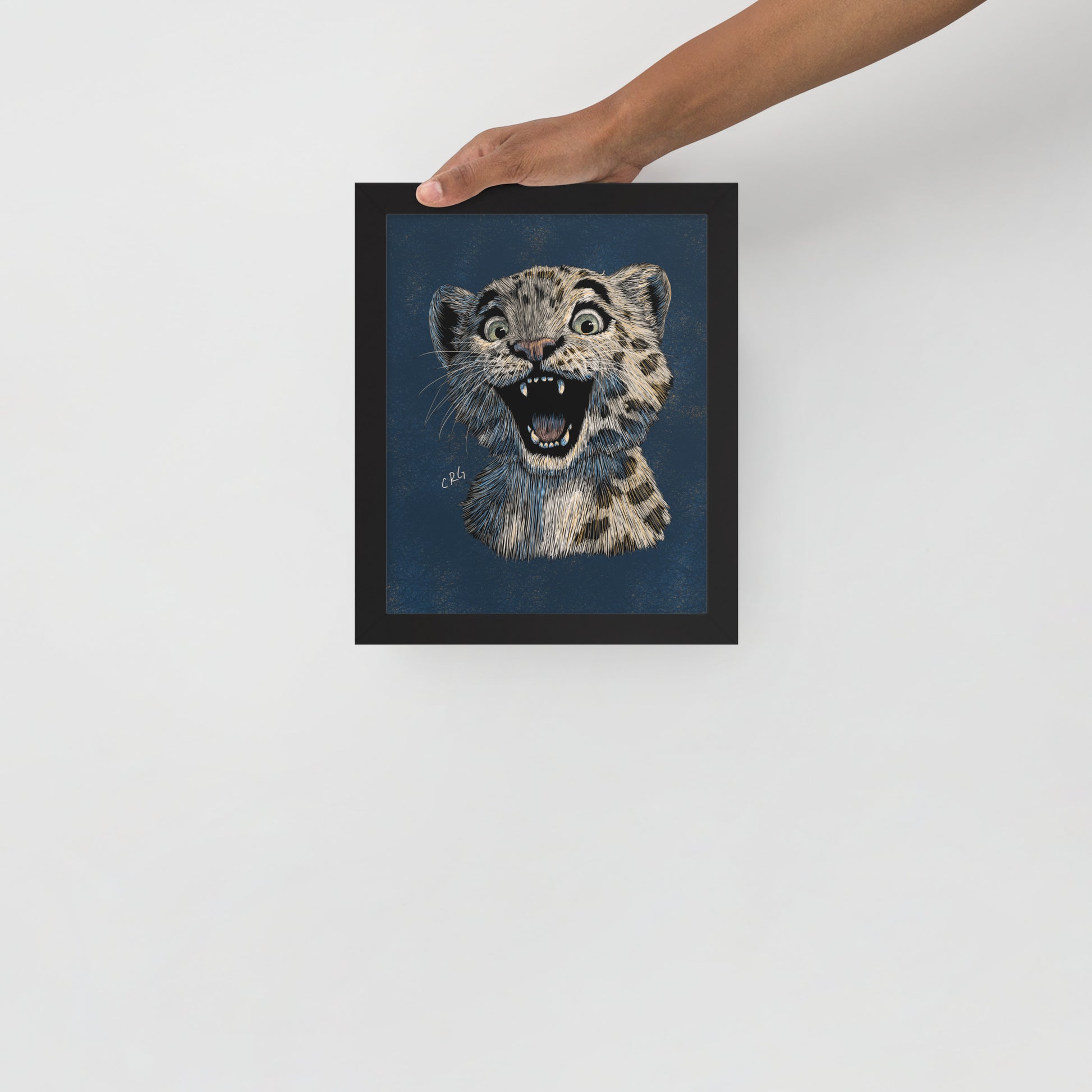 Happy Snow Leopard Art Print