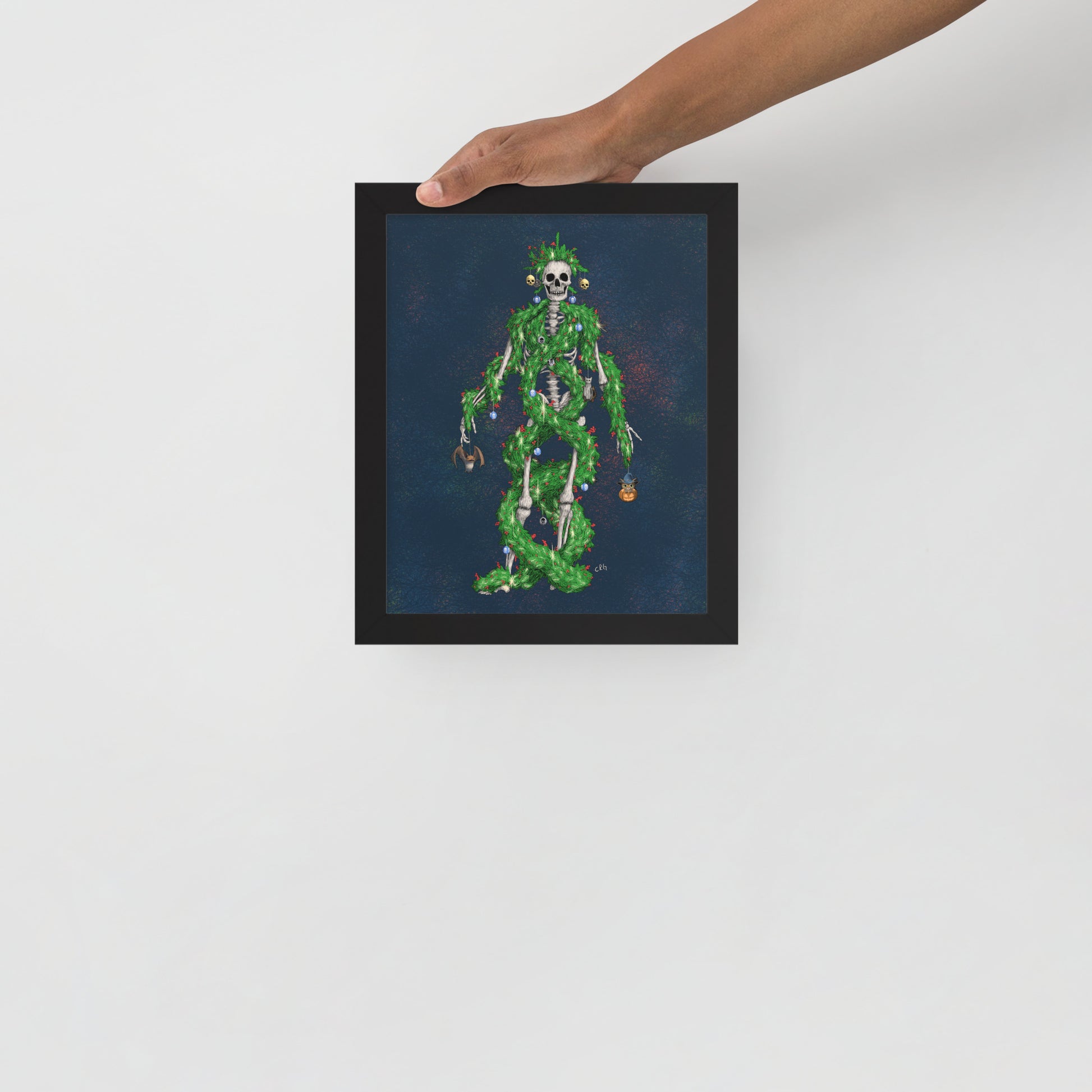 Skeleton Christmas Tree Art Print
