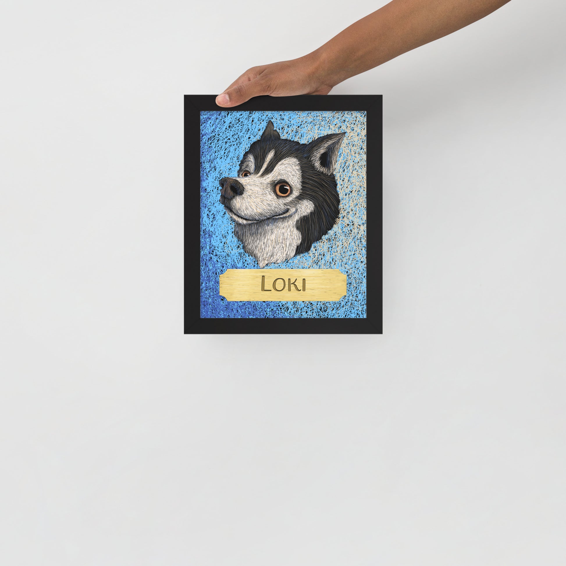 Cartoon Pet Portrait Framed Print