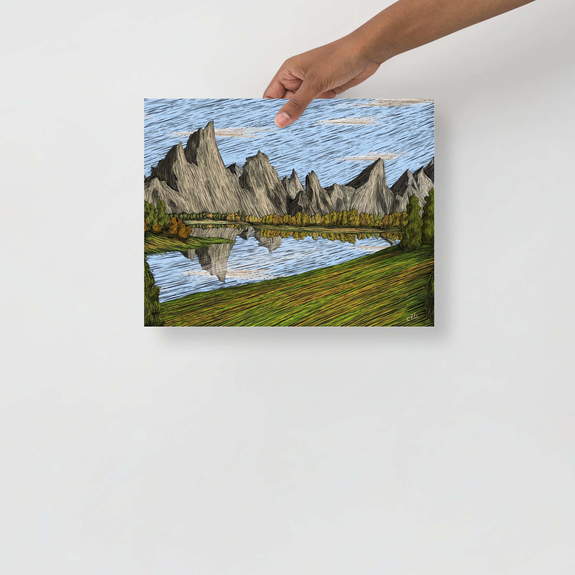At the Foot of the Mountains Art Print