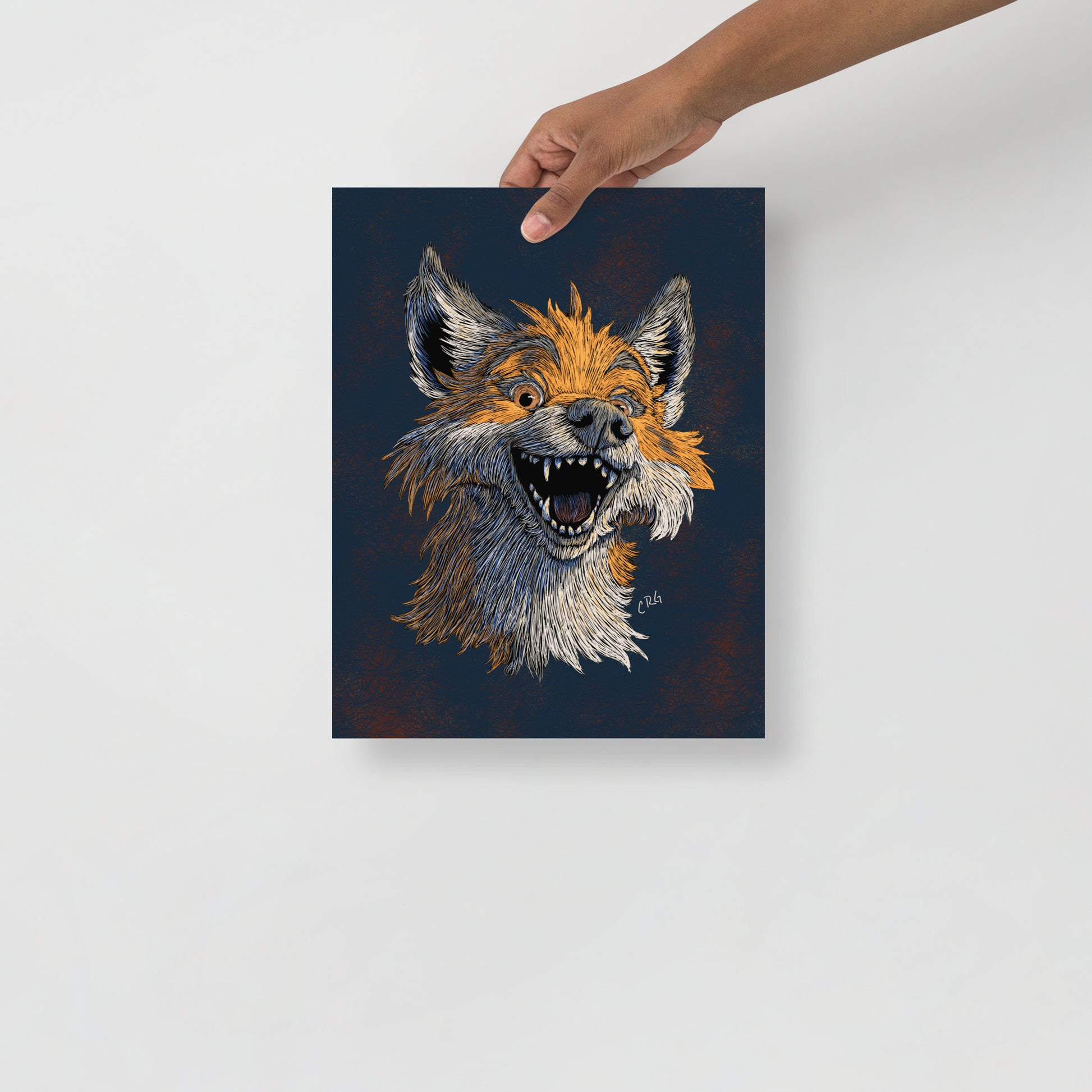Happy Red Fox Art Print