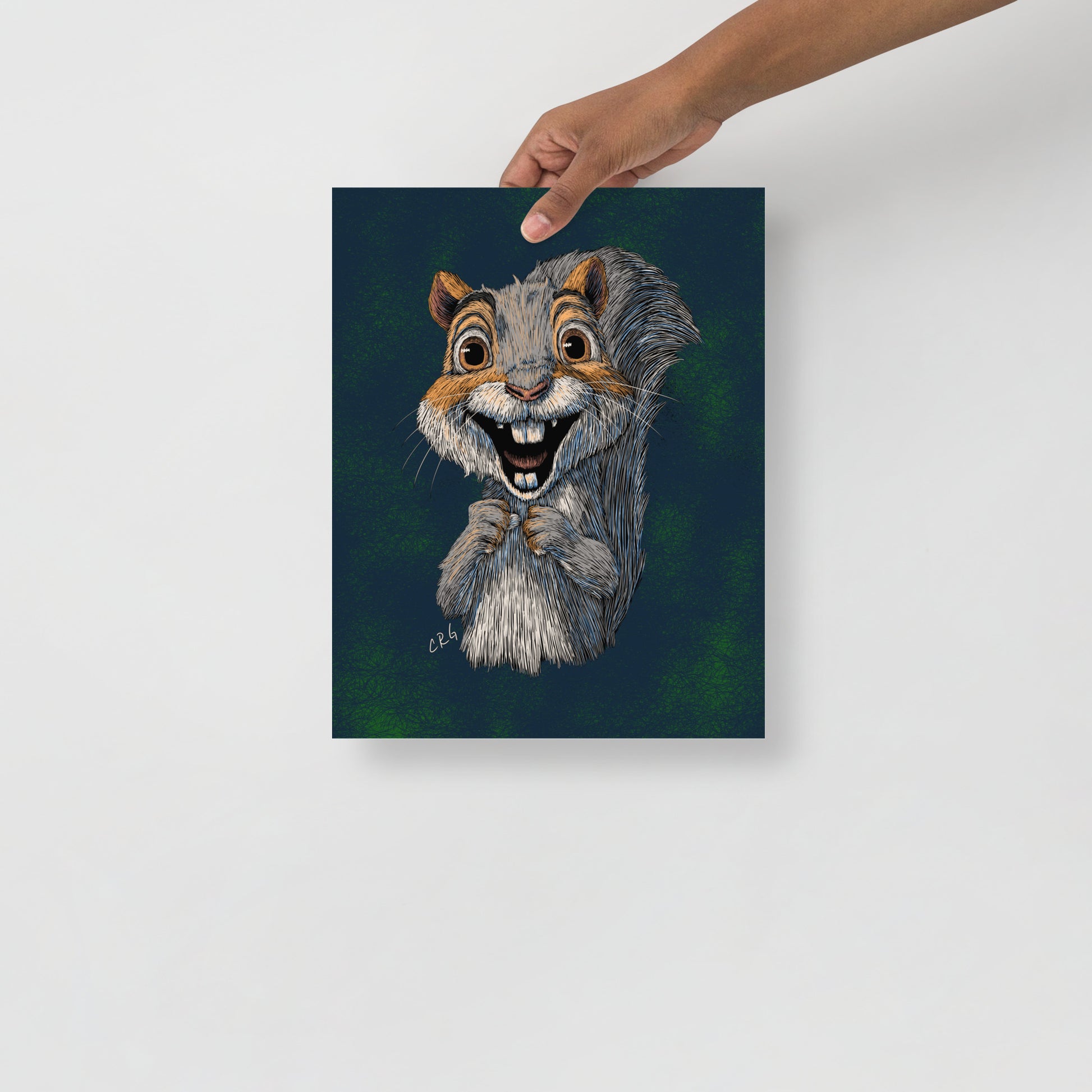Happy Gray Squirrel Art Print