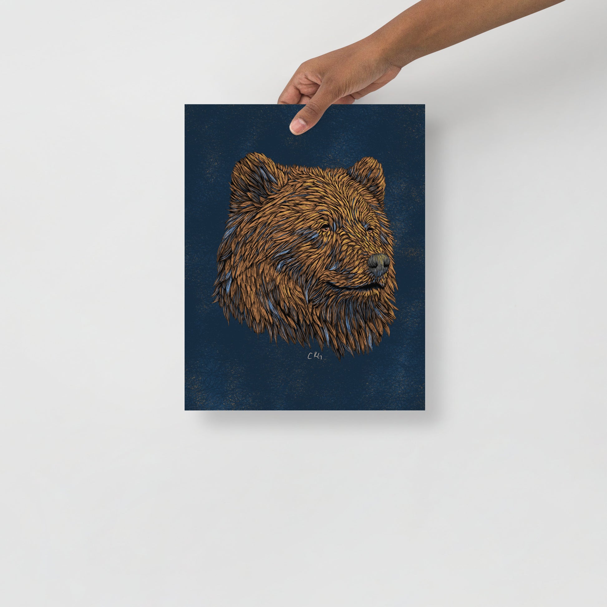 Stylized Grizzly Bear Art Print