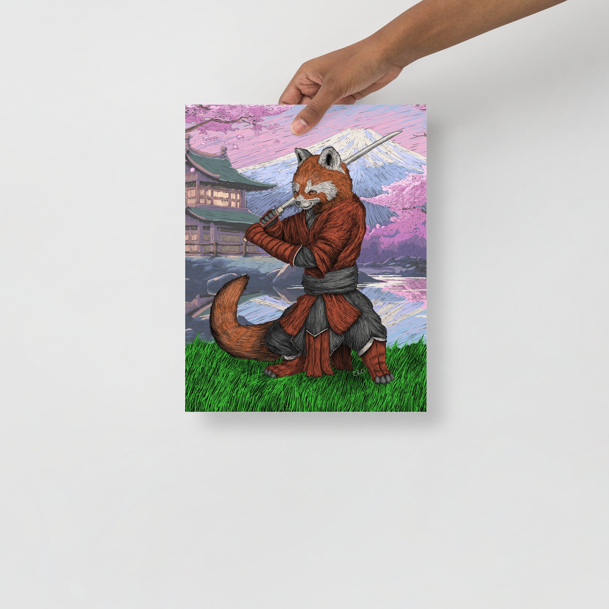 Red Panda Samurai Art Print